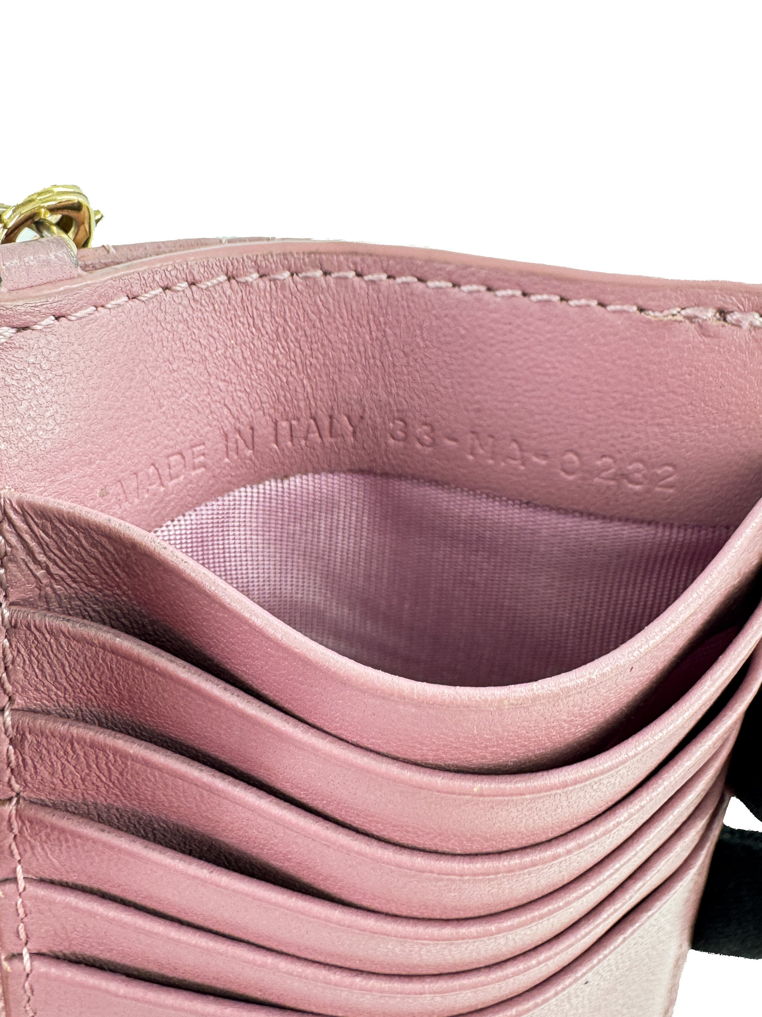 Dior cannage mauve leather card holder 33-MA-0232