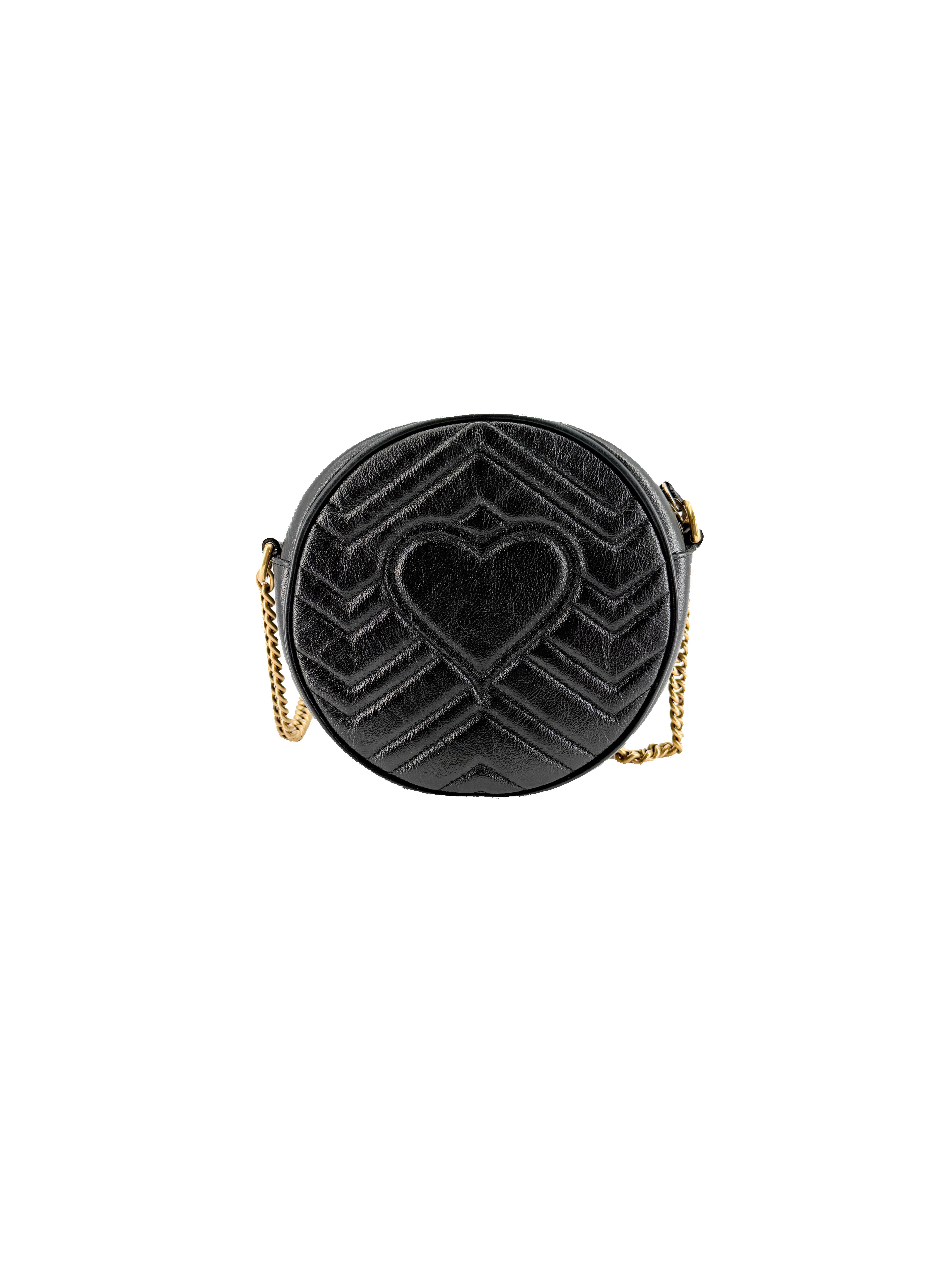 Gucci black Marmont round crossbody 550154 520981