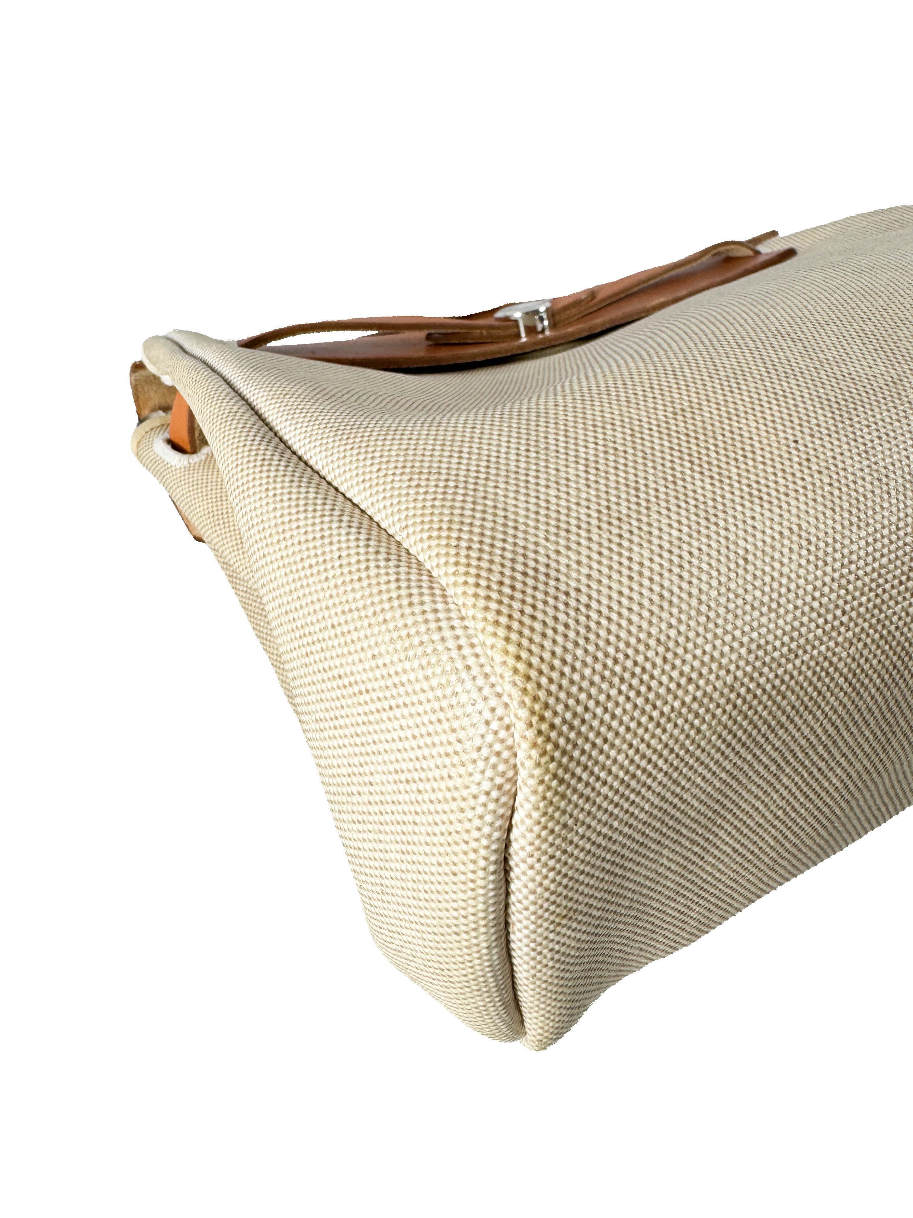 Hermès herbag toile backpack w/ large shell (square E, 2001)