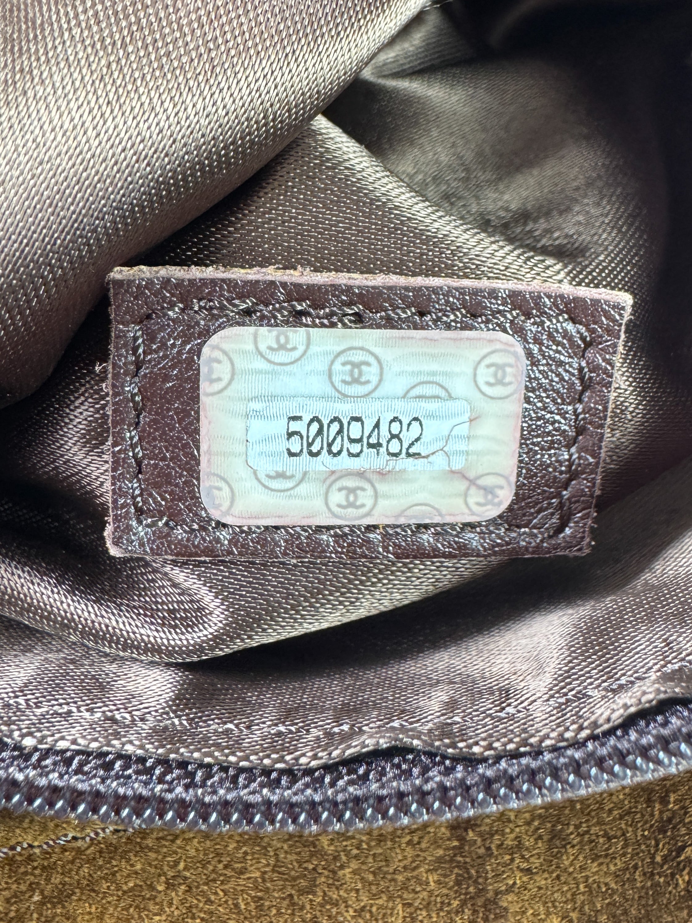 Chanel brown suede CC logo tassel bag 5009482