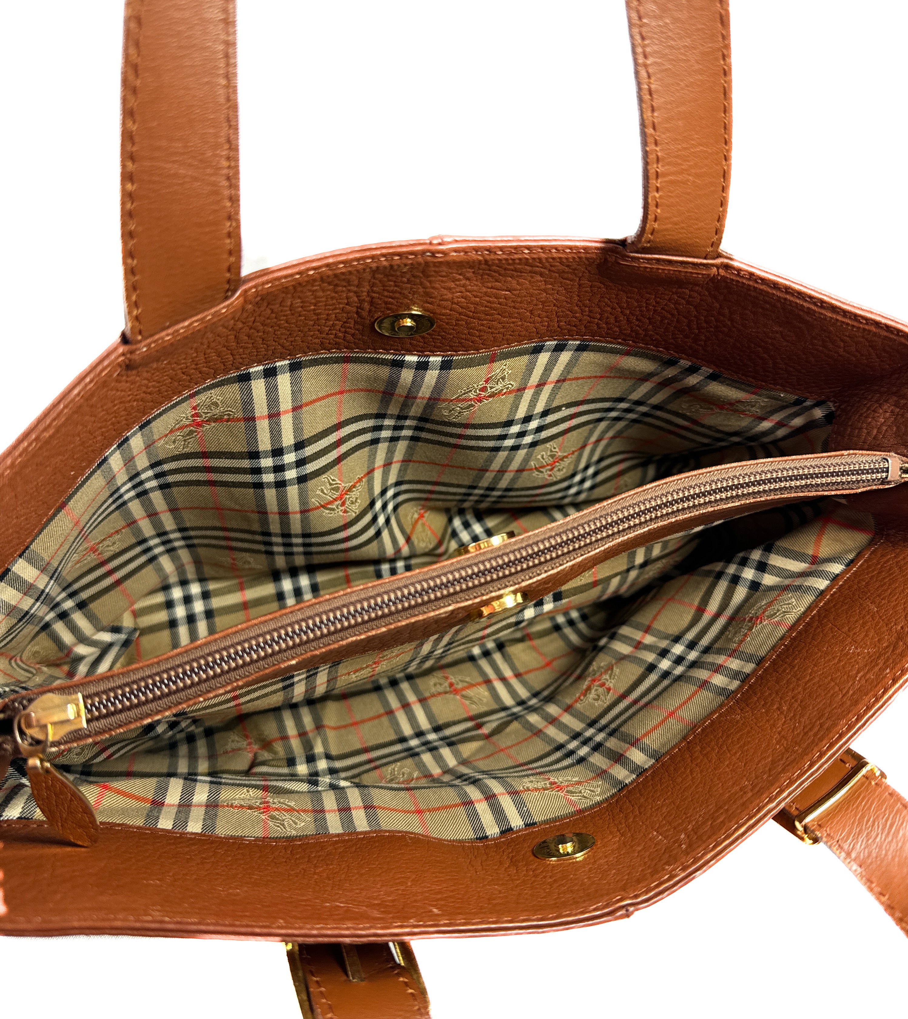 Burberry vintage brown leather satchel