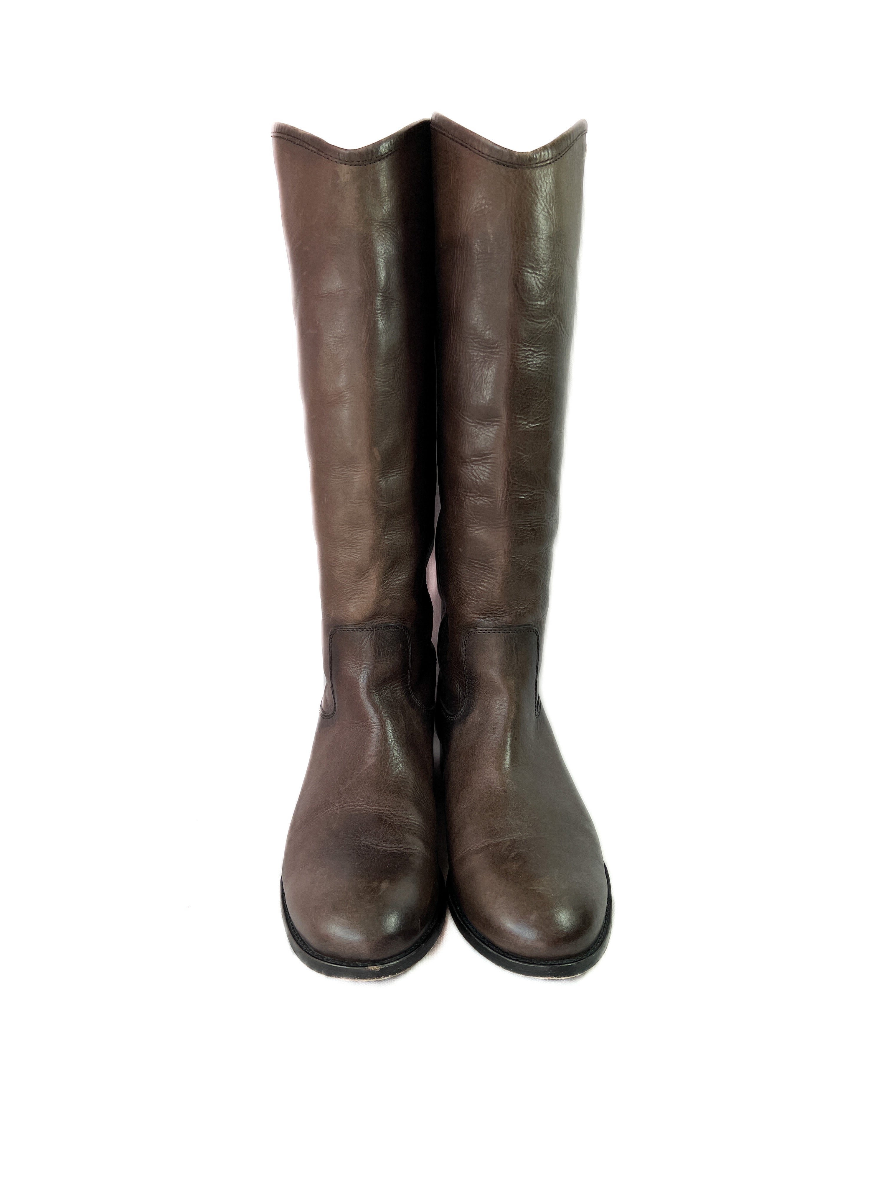 Frye dark taupe leather tall boots size 10