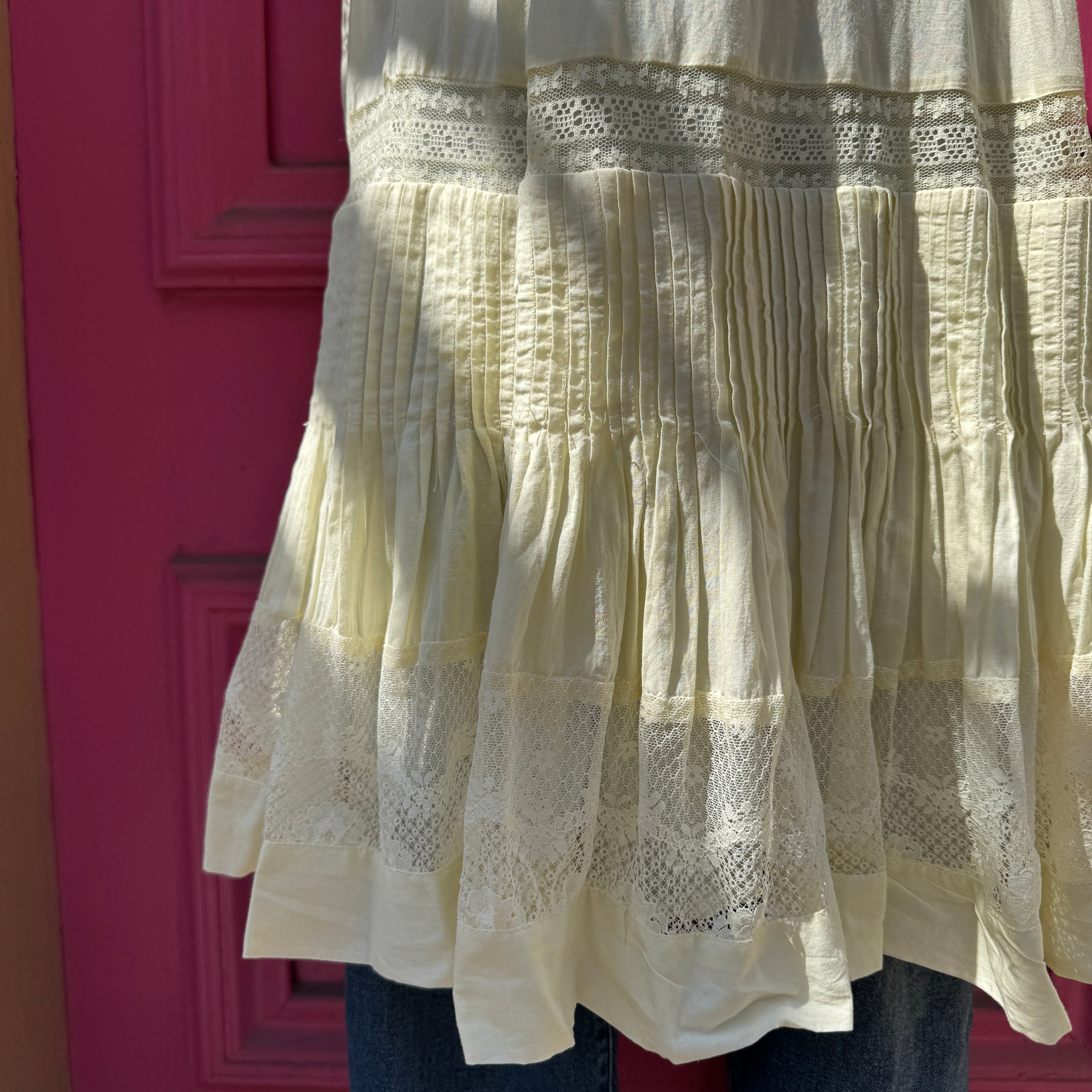 Maeve yellow short sleeve babydoll dress size L NWT