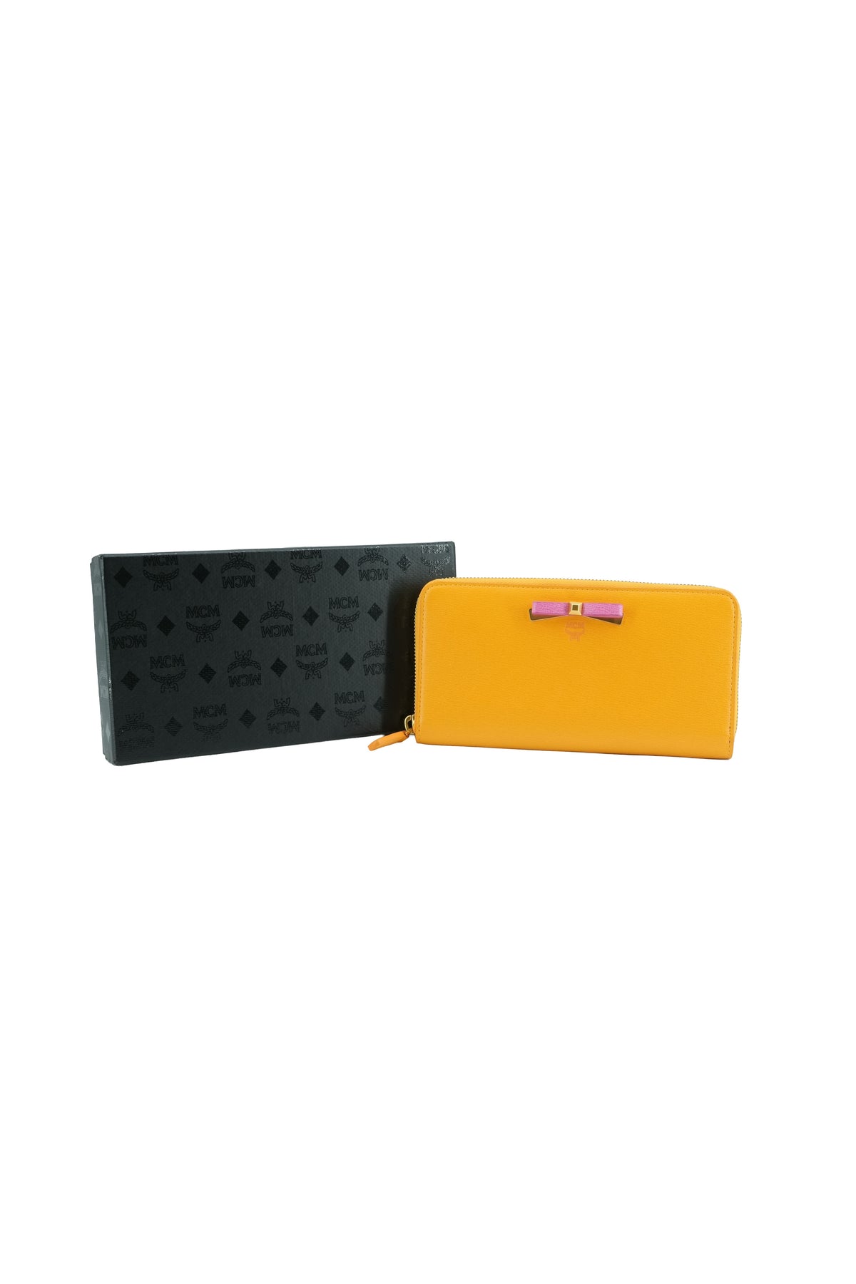 MCM yellow Mina long wallet BOX