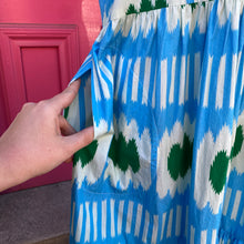 Oliphant blue green print short sleeve dress size XL