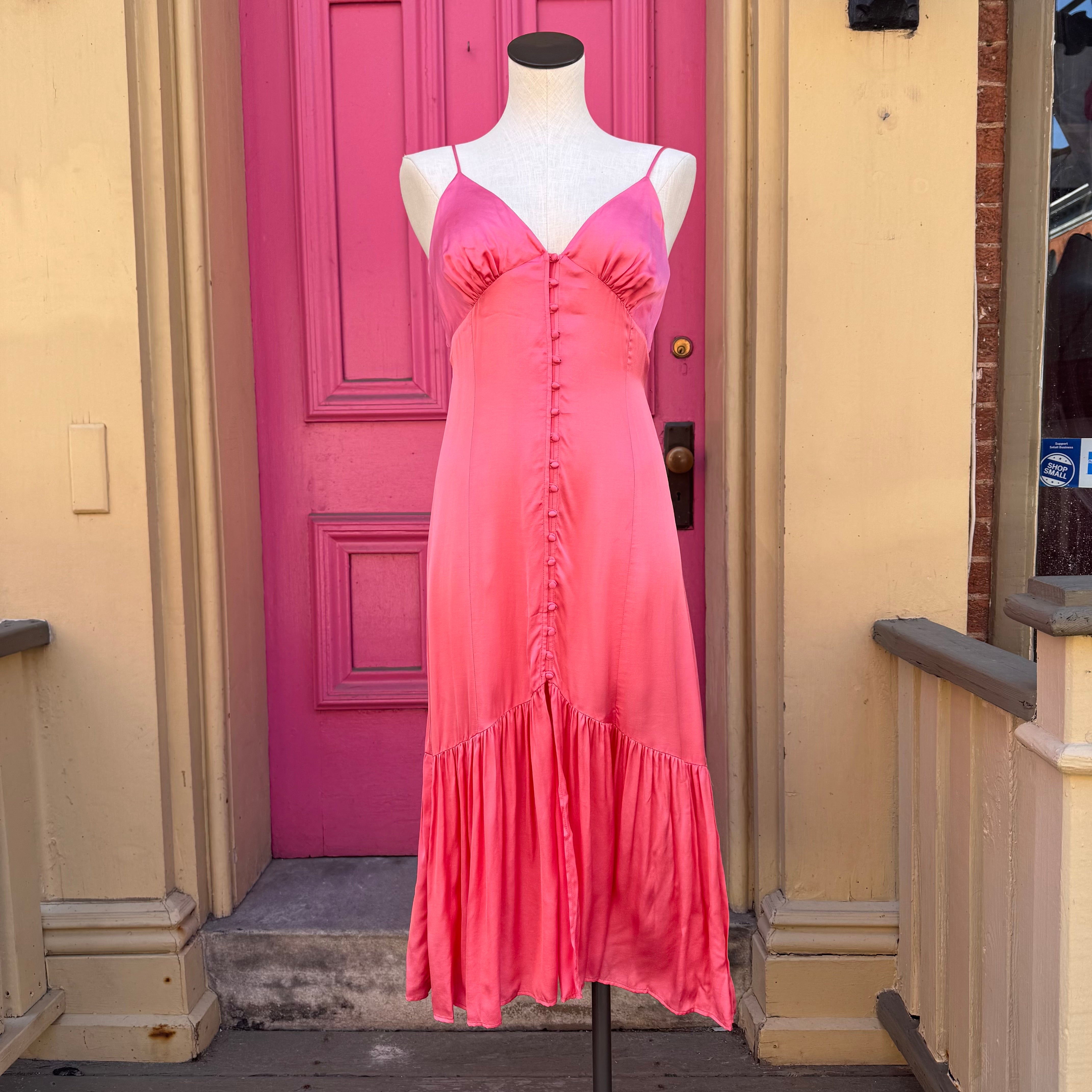 Lavender Brown pink tank dress size S NWT