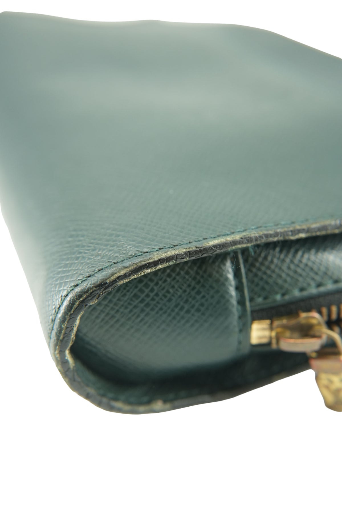 Louis Vuitton green Baikal Taiga leather wristlet/clutch VI0957