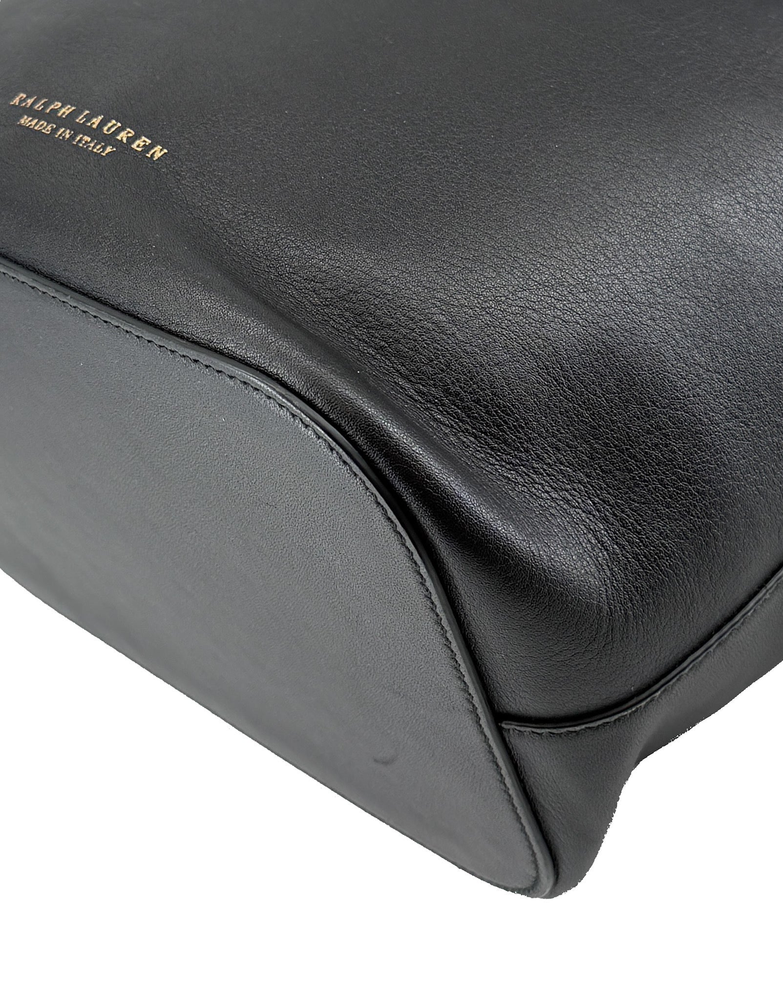 Ralph Lauren black bucket bag with Ricky closure