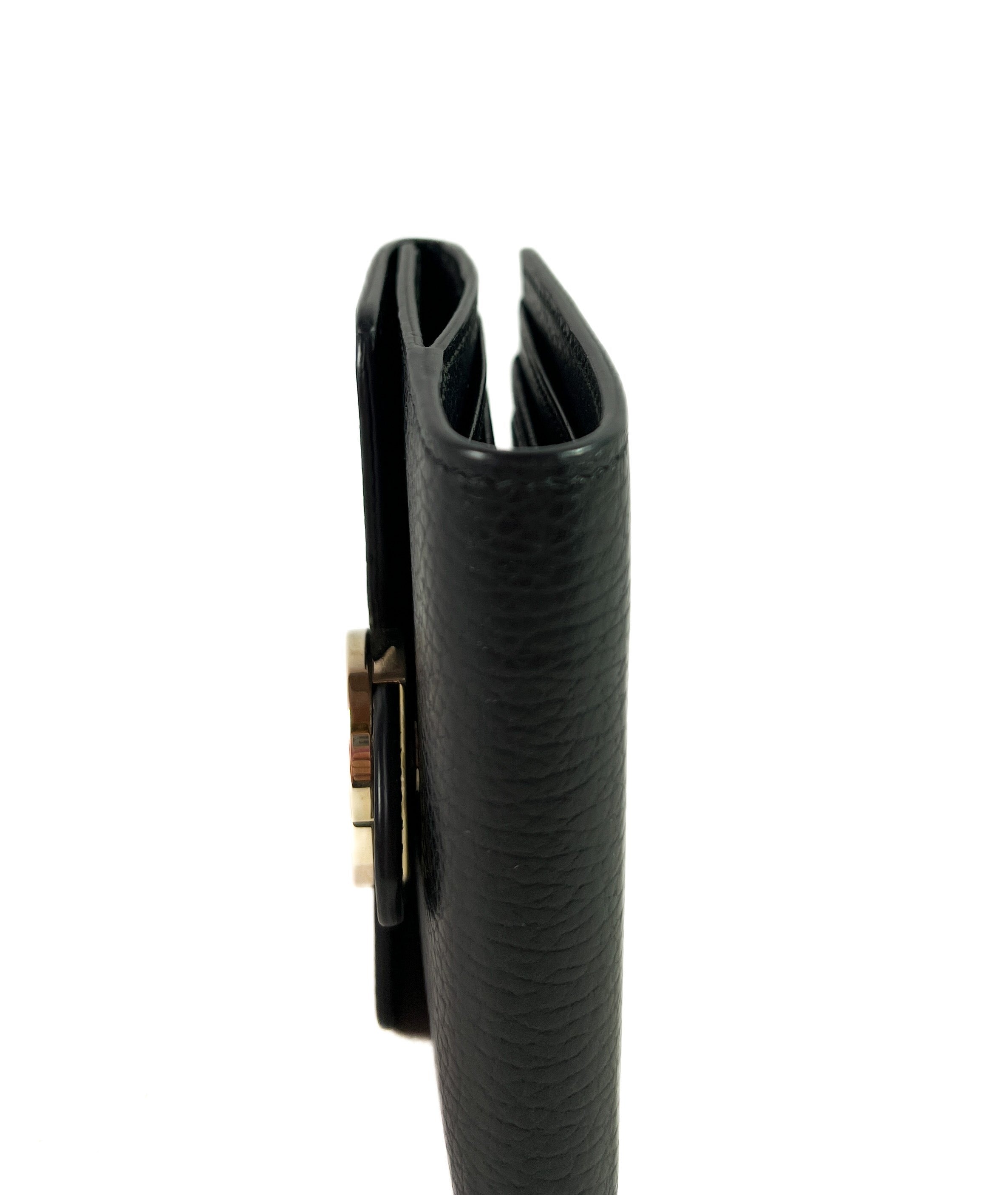 Gucci black leather interlocking G compact wallet 5981672184