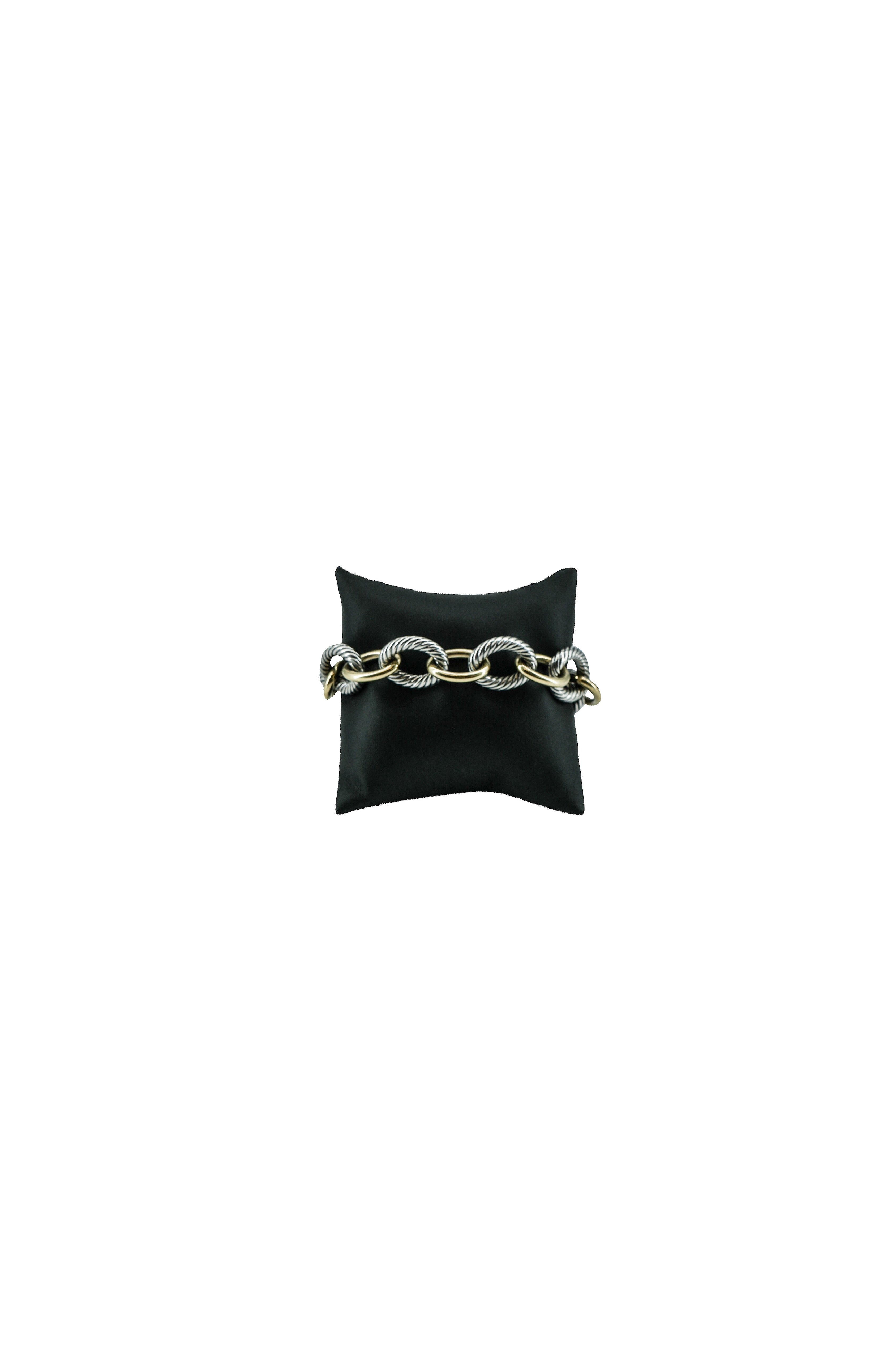 David Yurman sterling silver, yellow gold Oval link bracelet