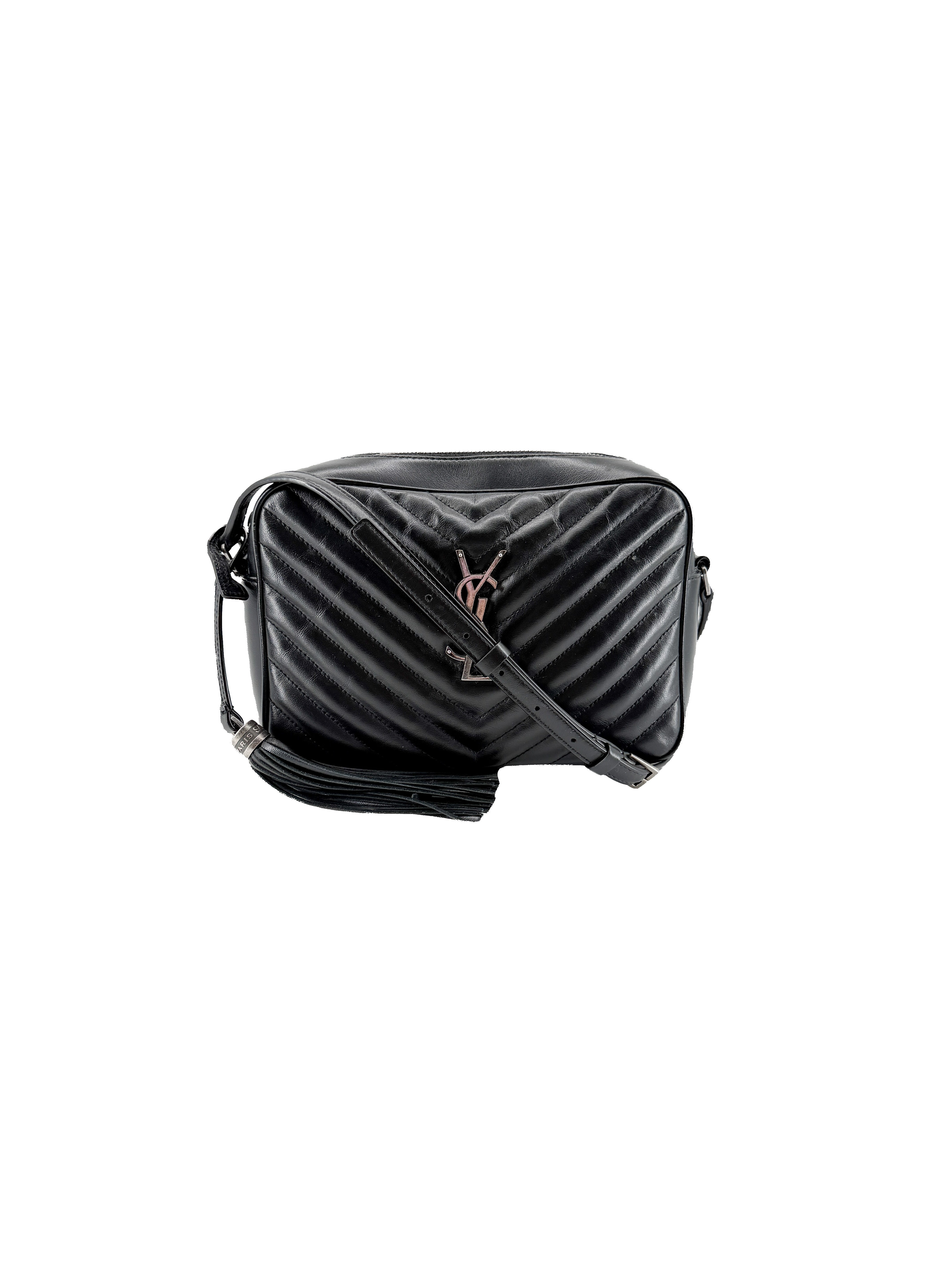 Saint Laurent black leather Lou quilted camera bag GUE612544-0222