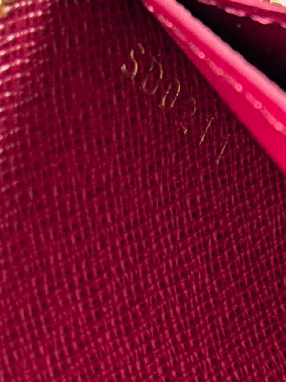 Louis Vuitton Monogram Clemence Wallet Fuchsia SD0211 current retail $600