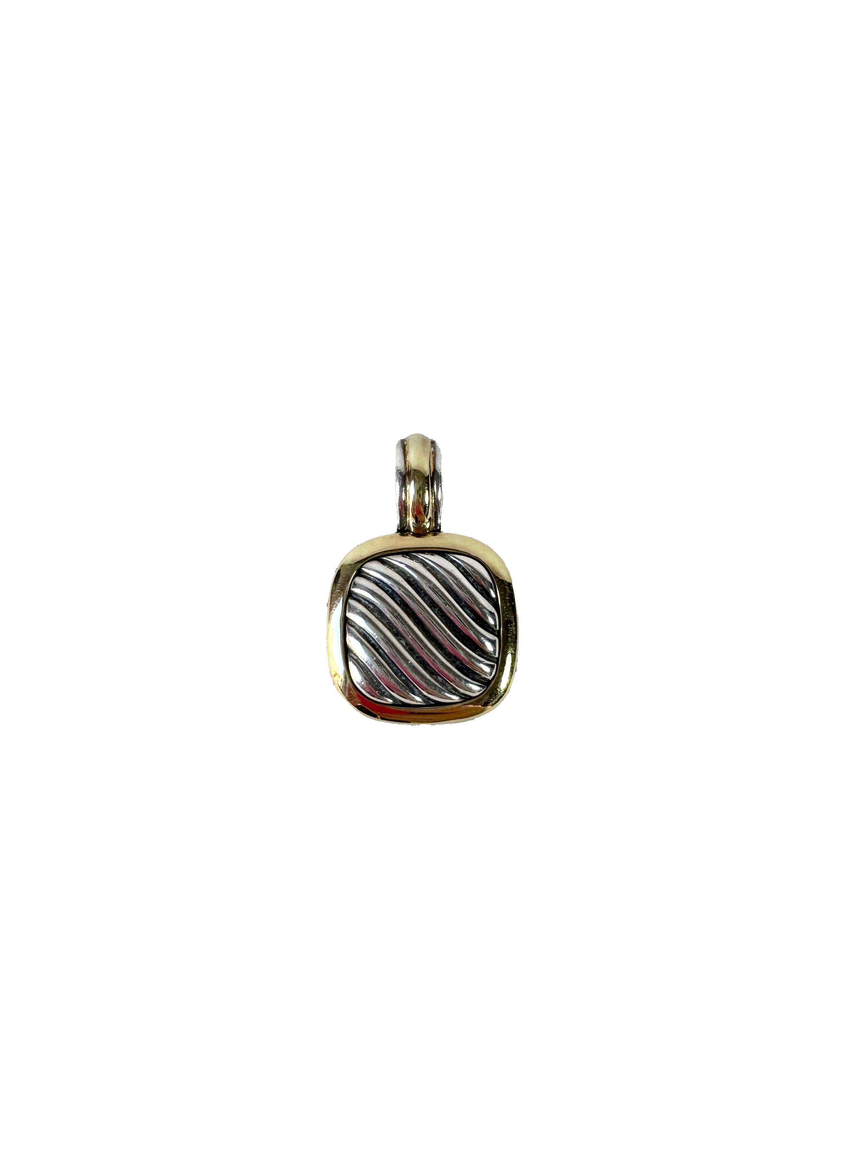 David Yurman Sculpted Cable enhancer pendant in sterling silver and 18k yellow gold