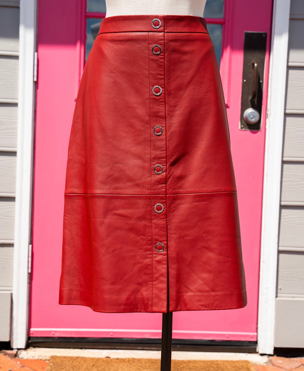 Ted Baker red leather skirt size 4 (8-10)