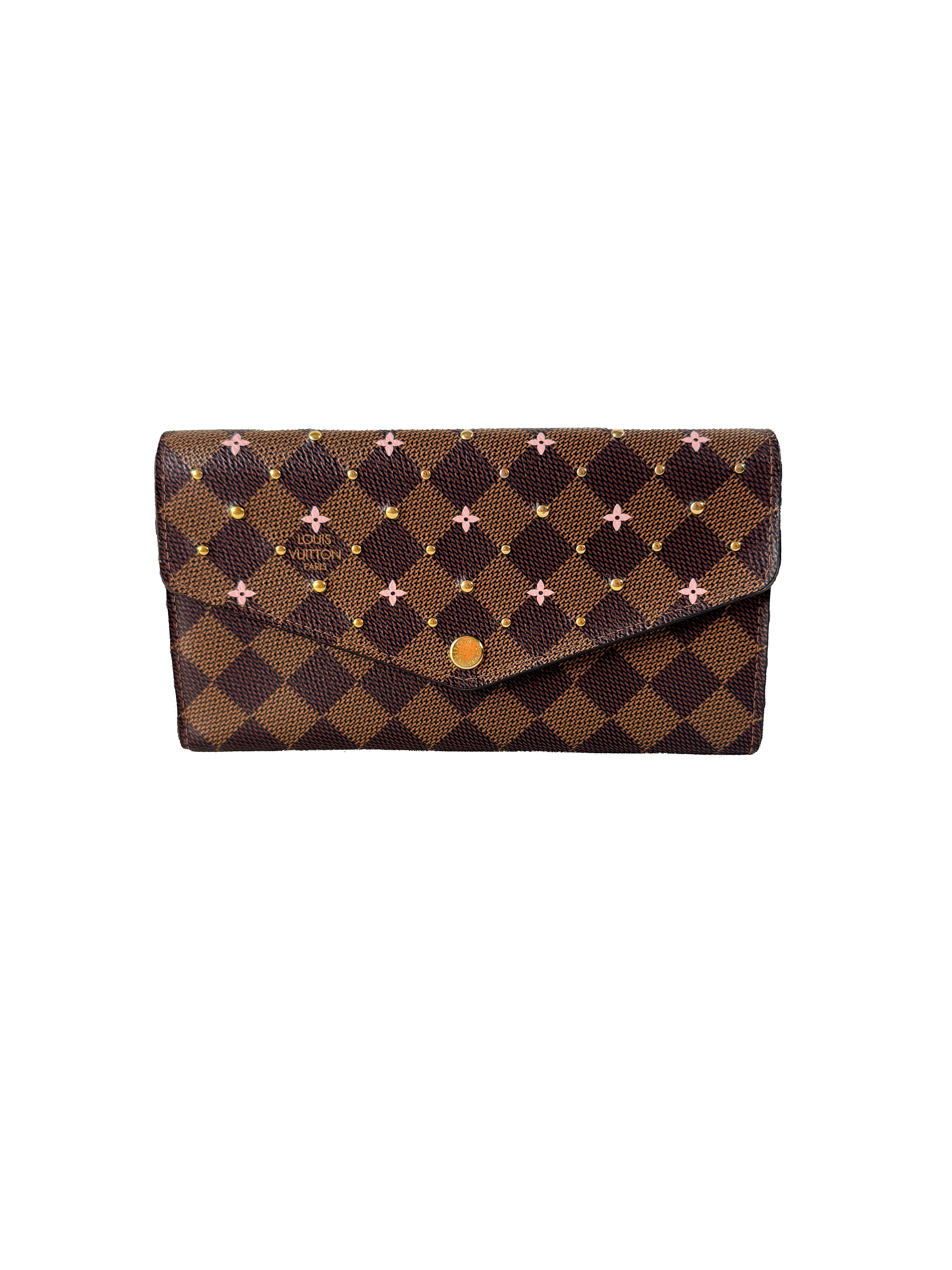 Louis Vuitton damier ebene studded Sarah wallet (NFC)