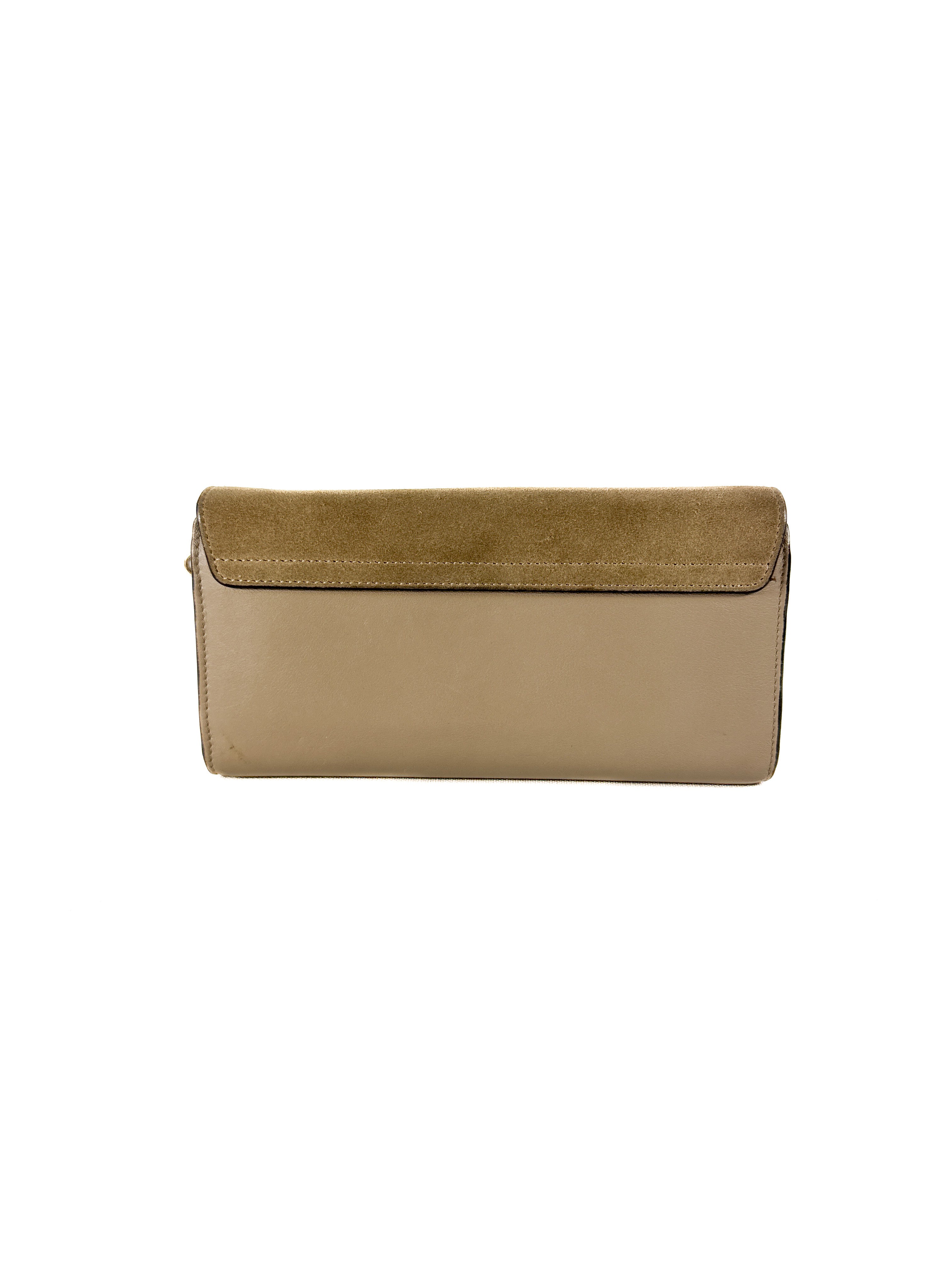 Chloé taupe leather/suede Faye wallet B4YGFZ