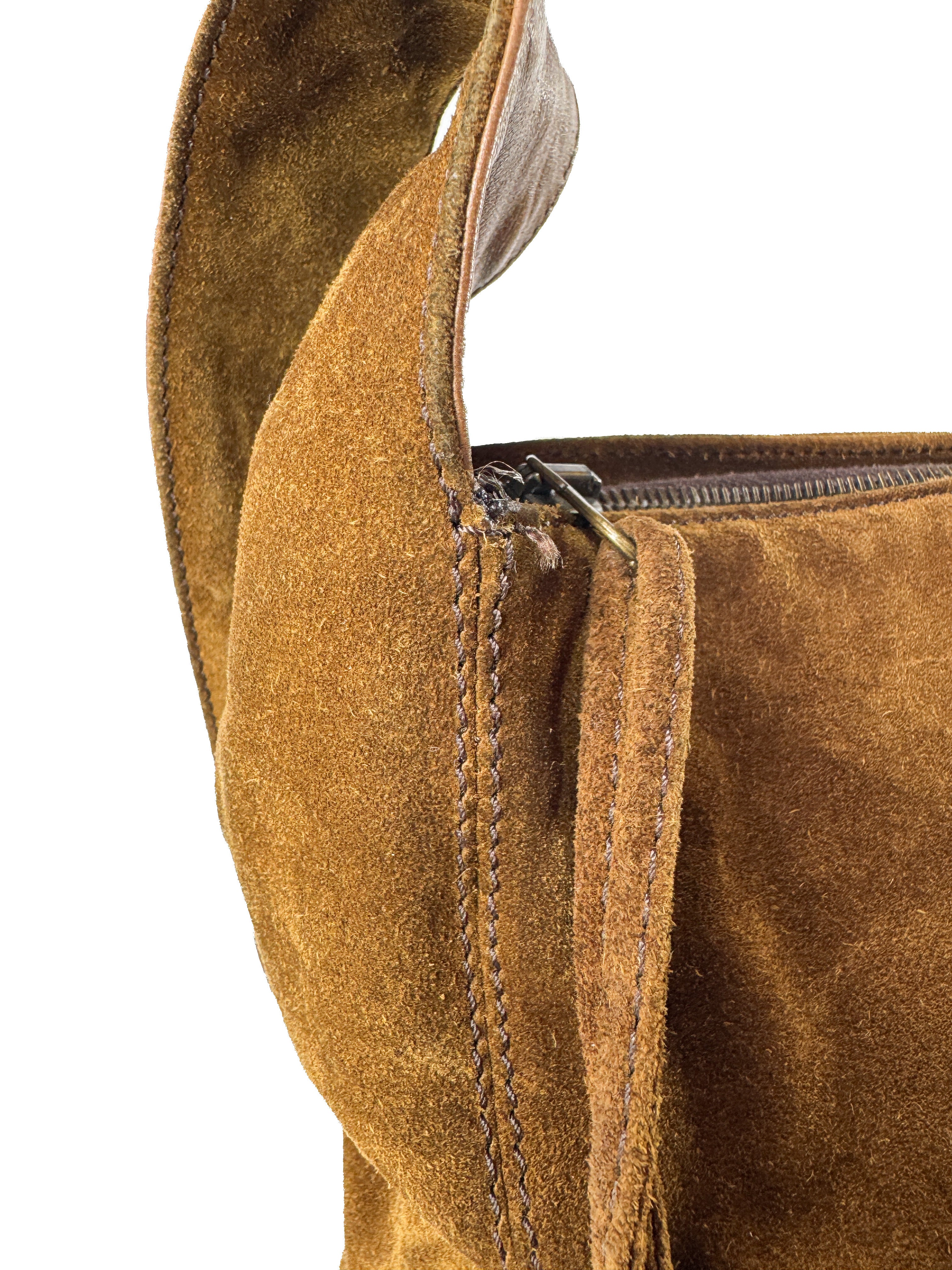 Chanel brown suede CC logo tassel bag 5009482