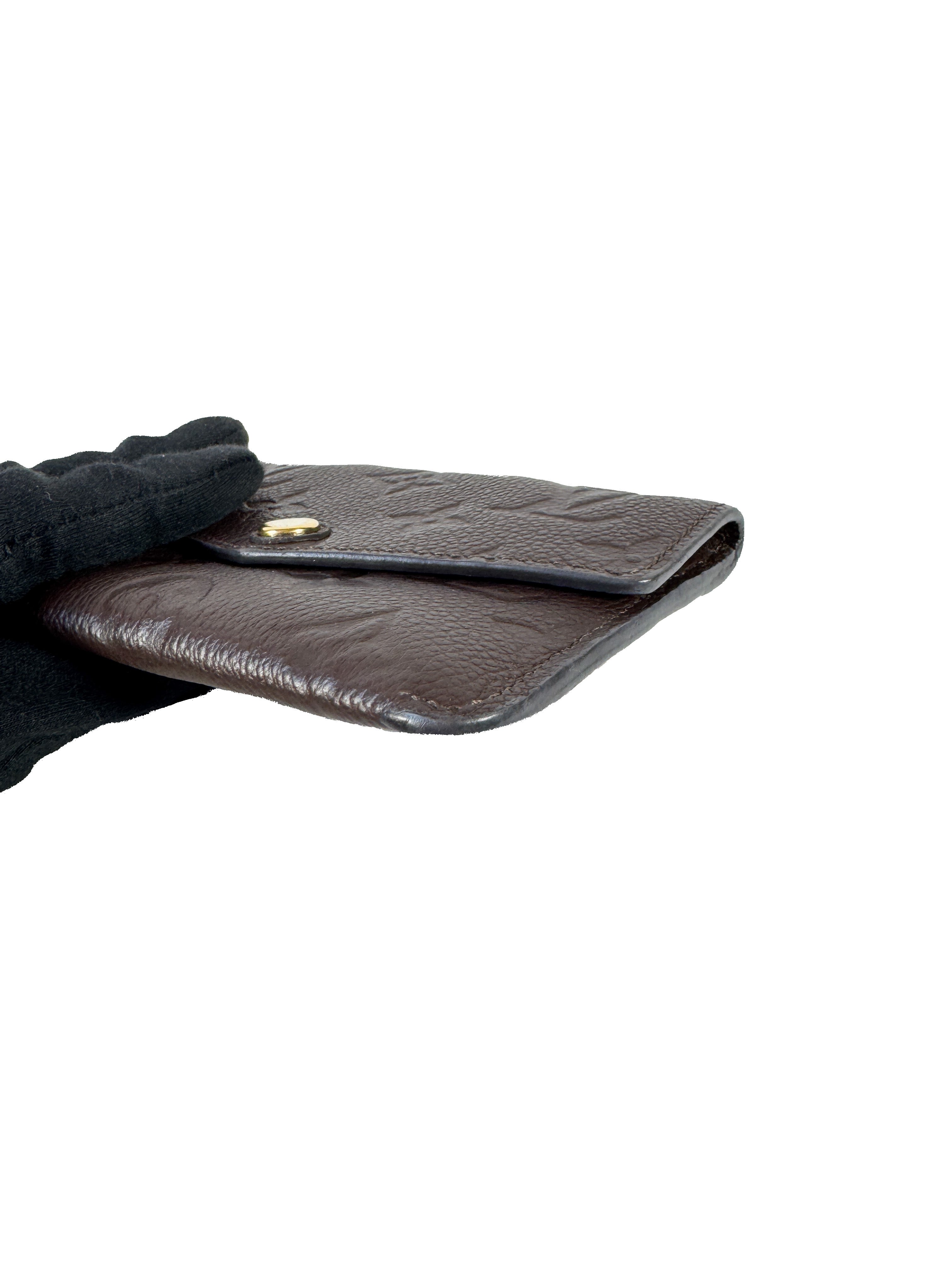 Louis Vuitton brown empreinte leather key pouch TJ1166