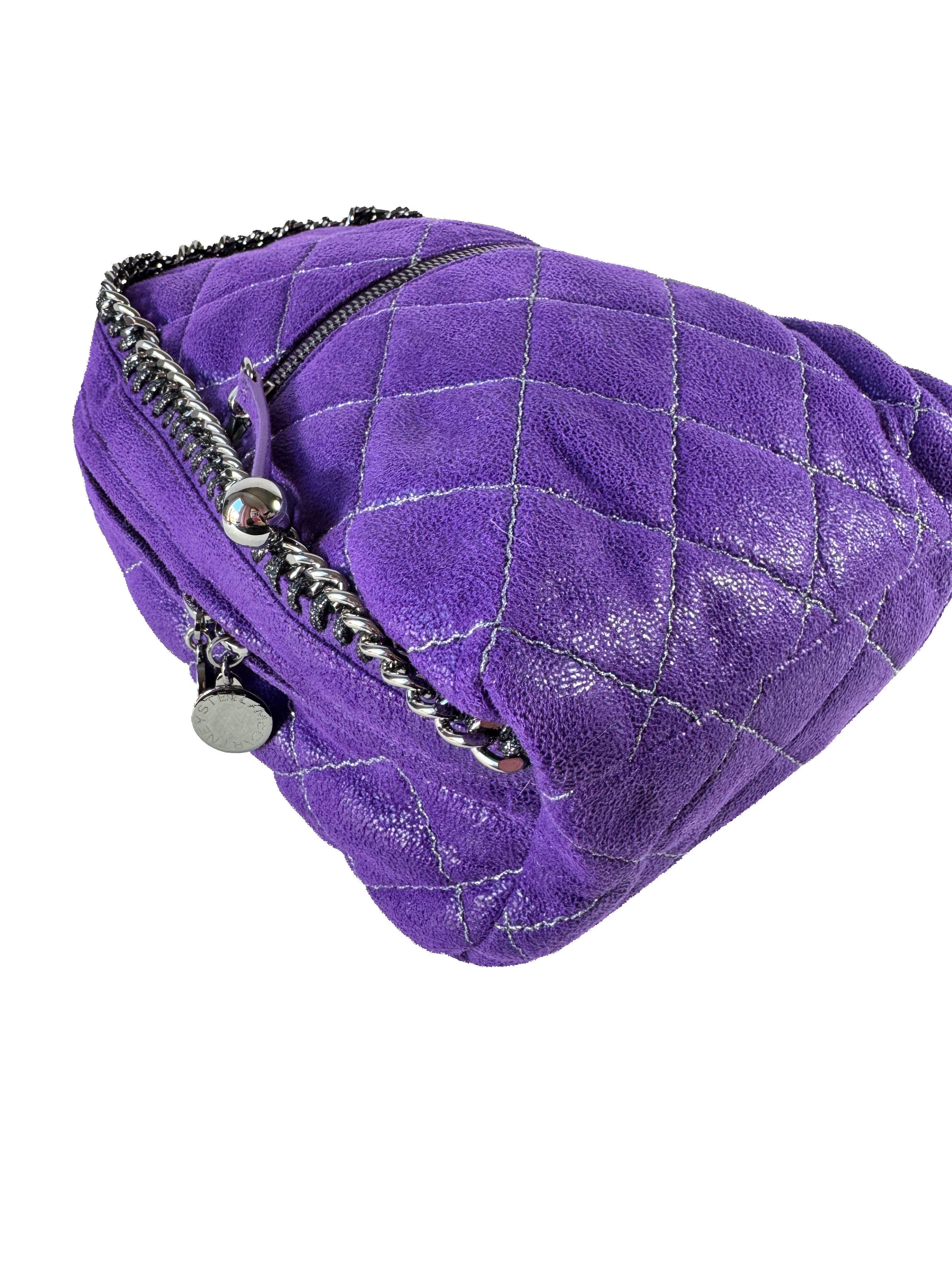 Stella McCartney purple Falabella shaggy deer mini backpack W9477