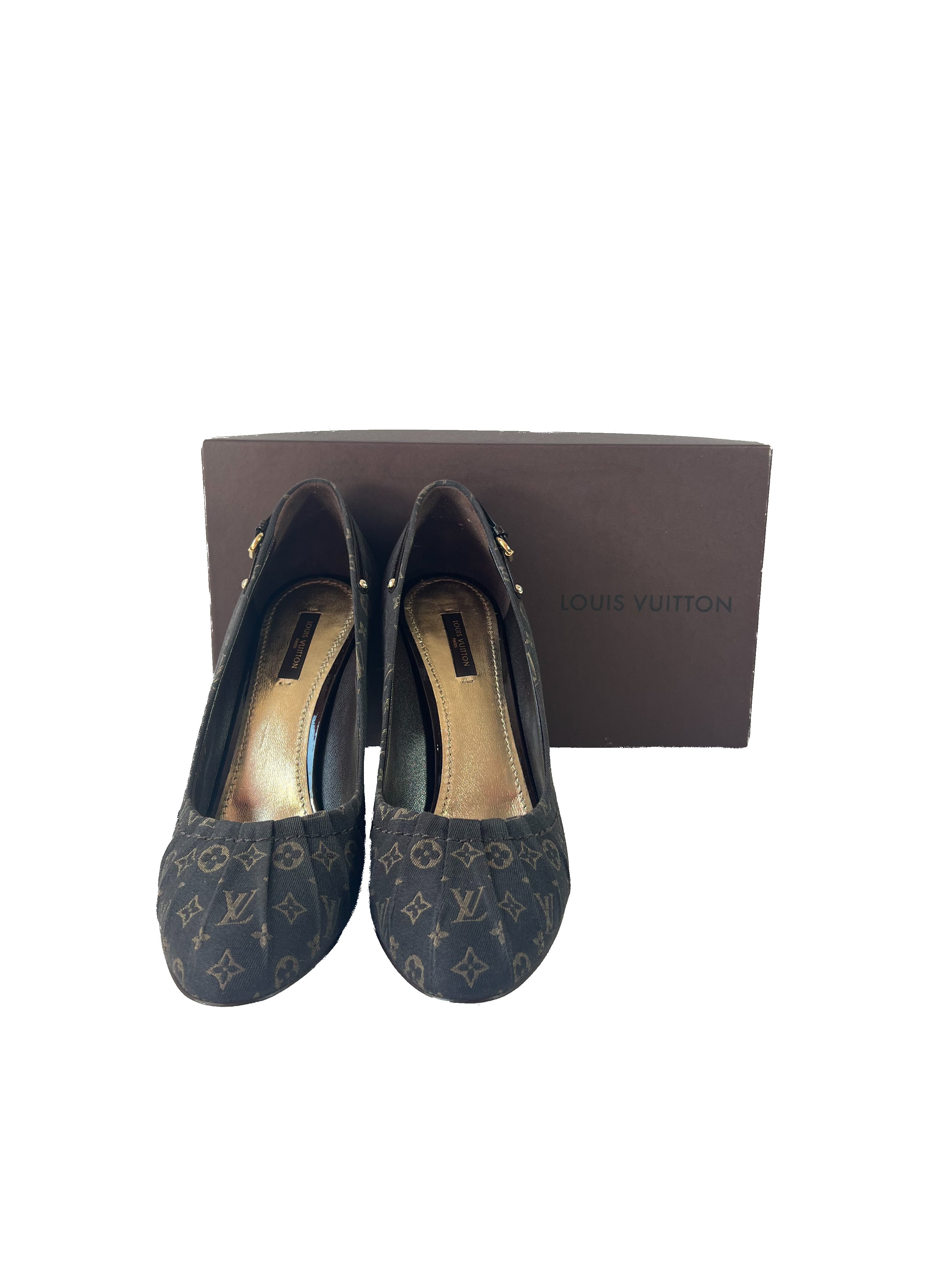 Louis Vuitton brown monogram Myosotis pumps size 40 NL1017