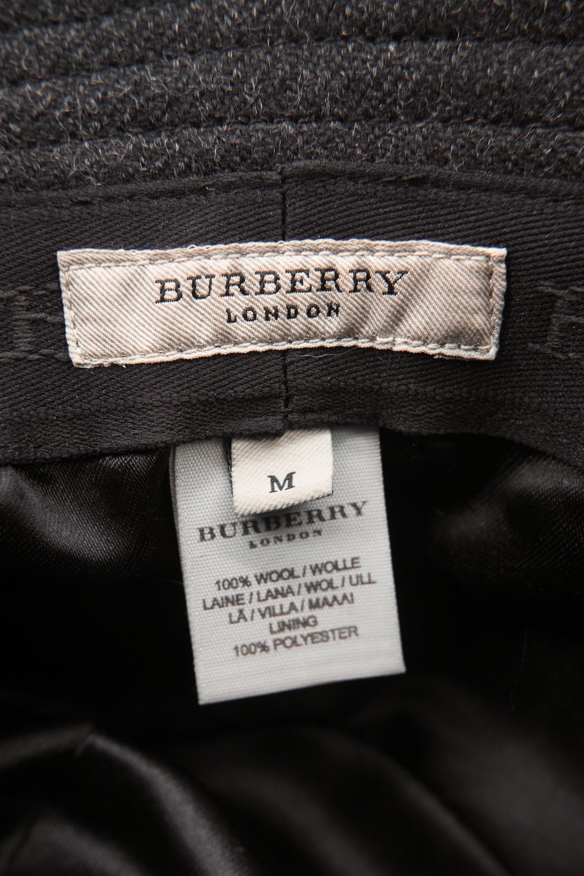 Burberry gray wool bucket hat size M