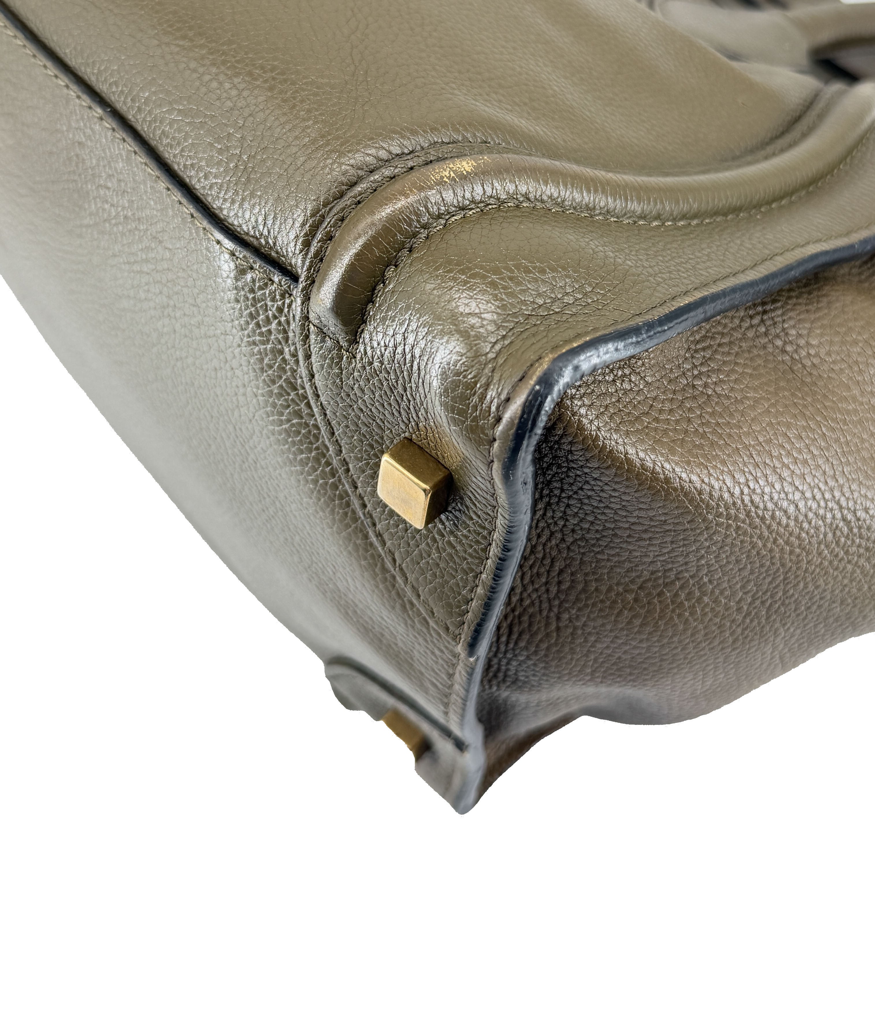 Celine olive leather mini luggage tote S-PA-1121