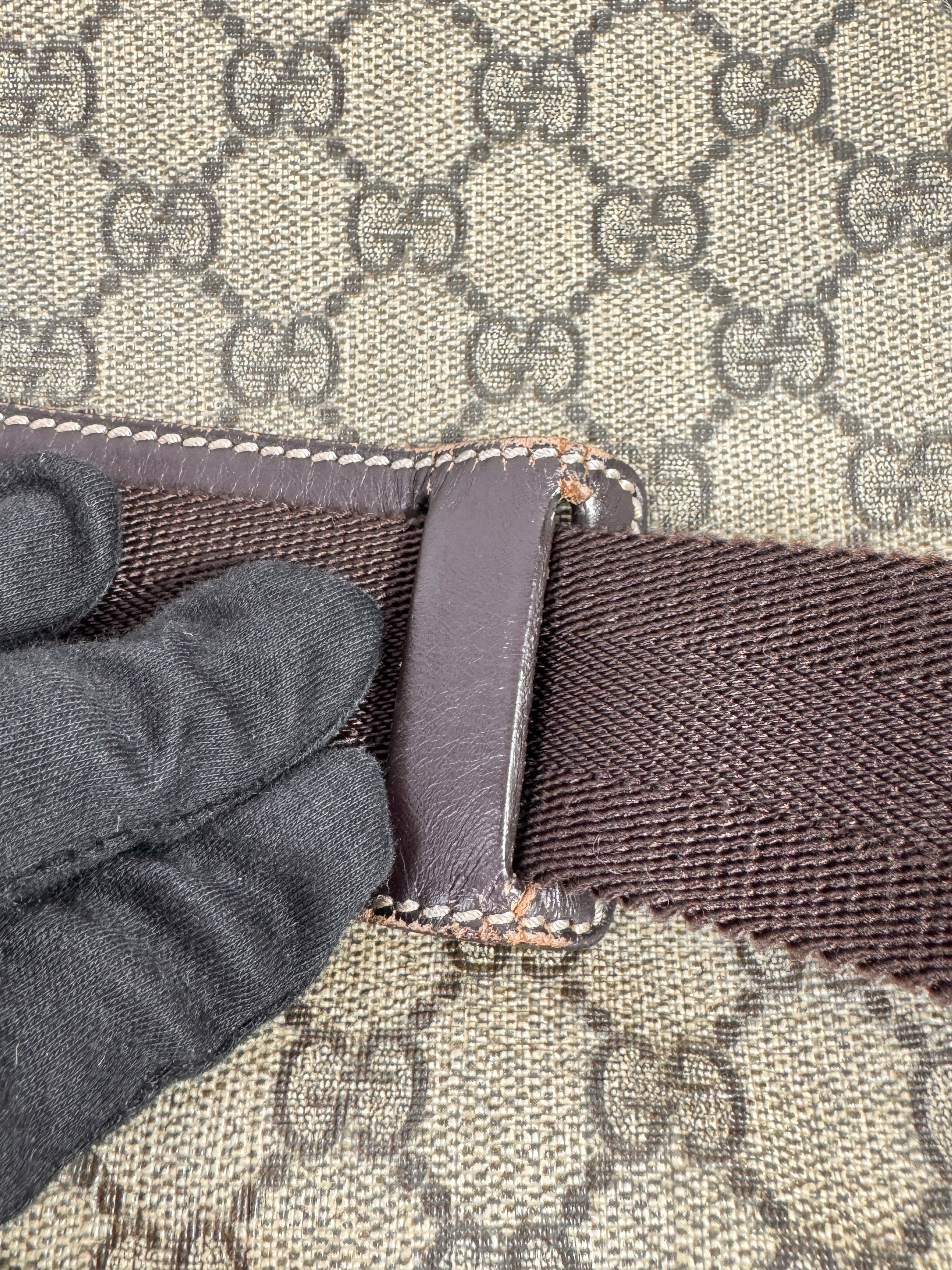 Gucci brown coated canvas GG belt bag 211110001998