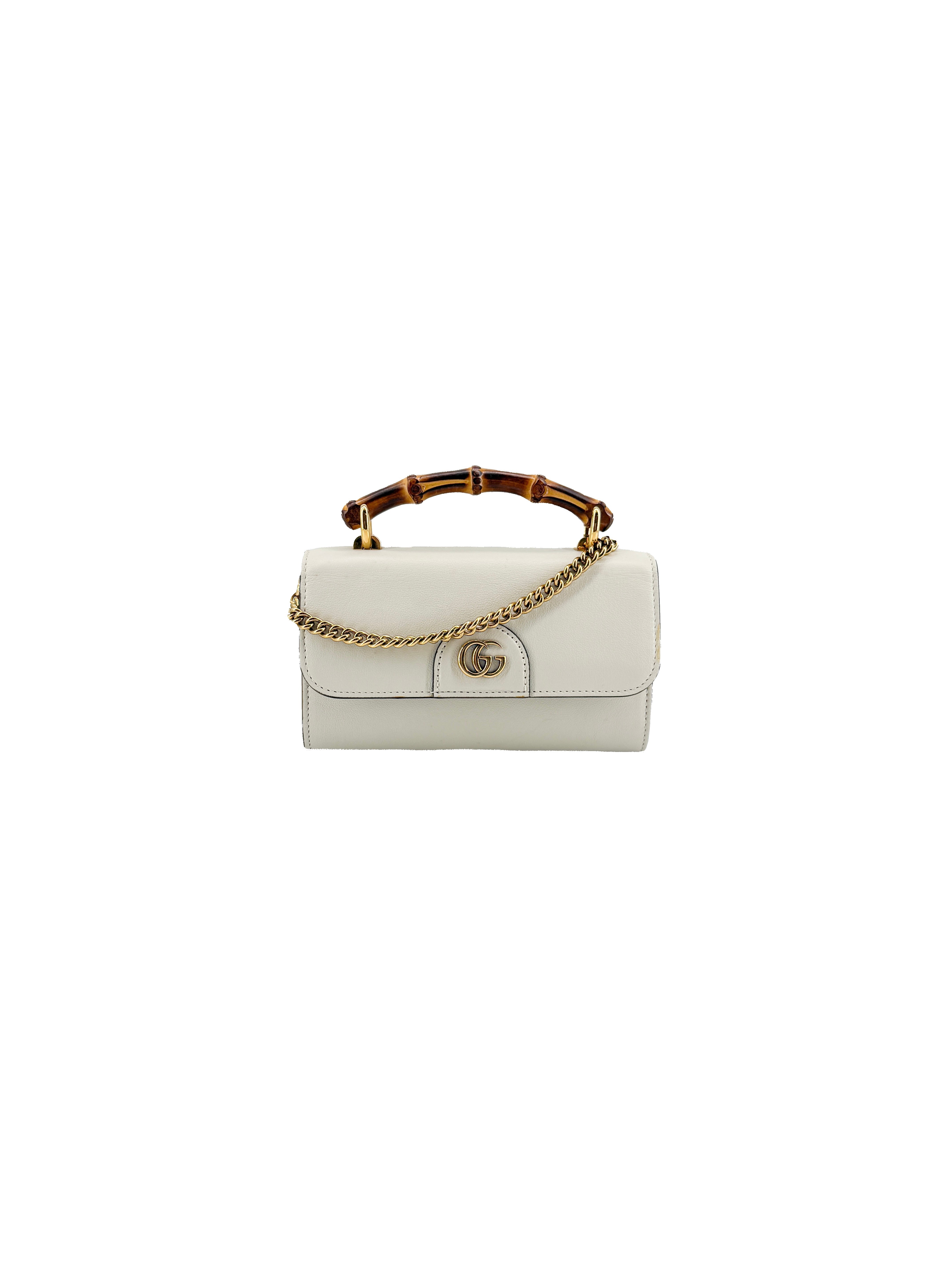Gucci off white Diana mini shoulder bag 675795-493075