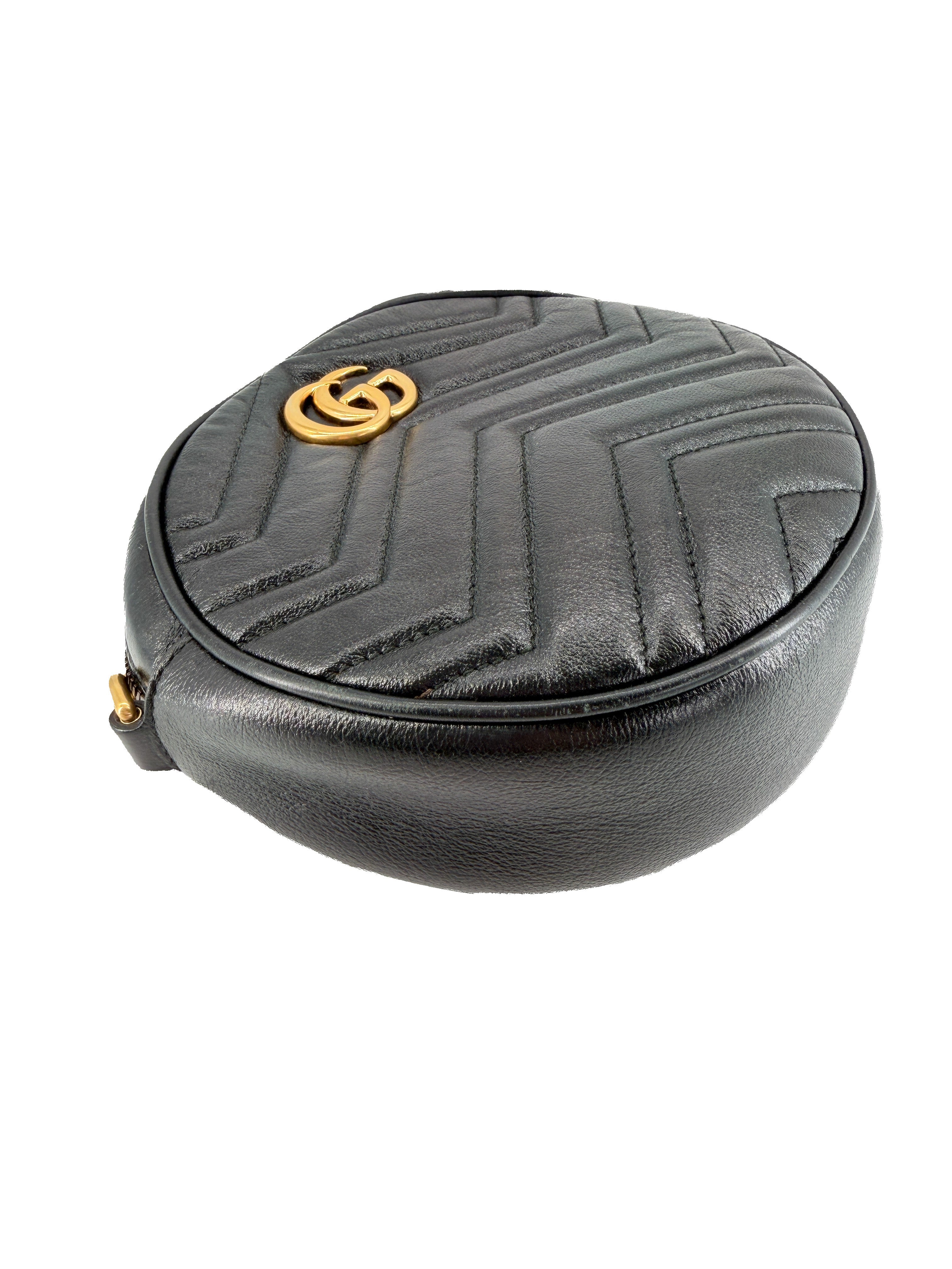 Gucci black Marmont round crossbody 550154 520981