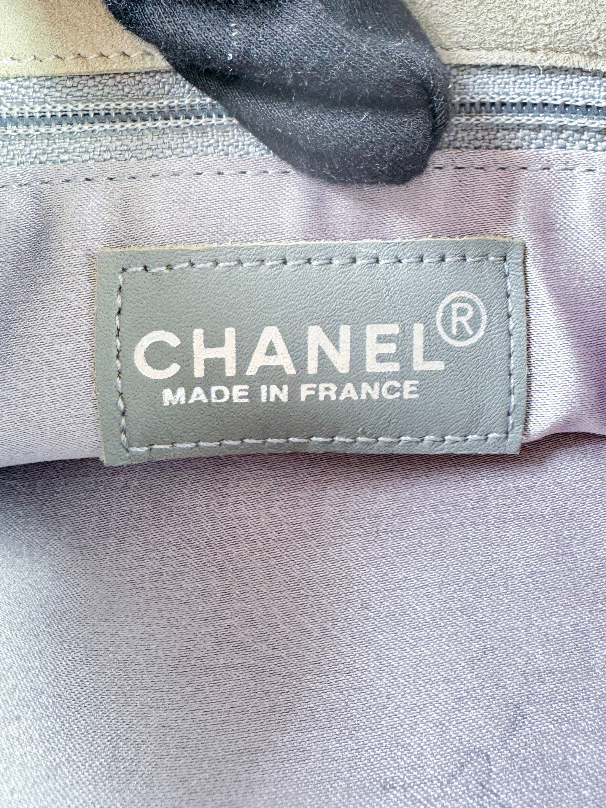 Chanel gray suede fringe mini tote 6212155