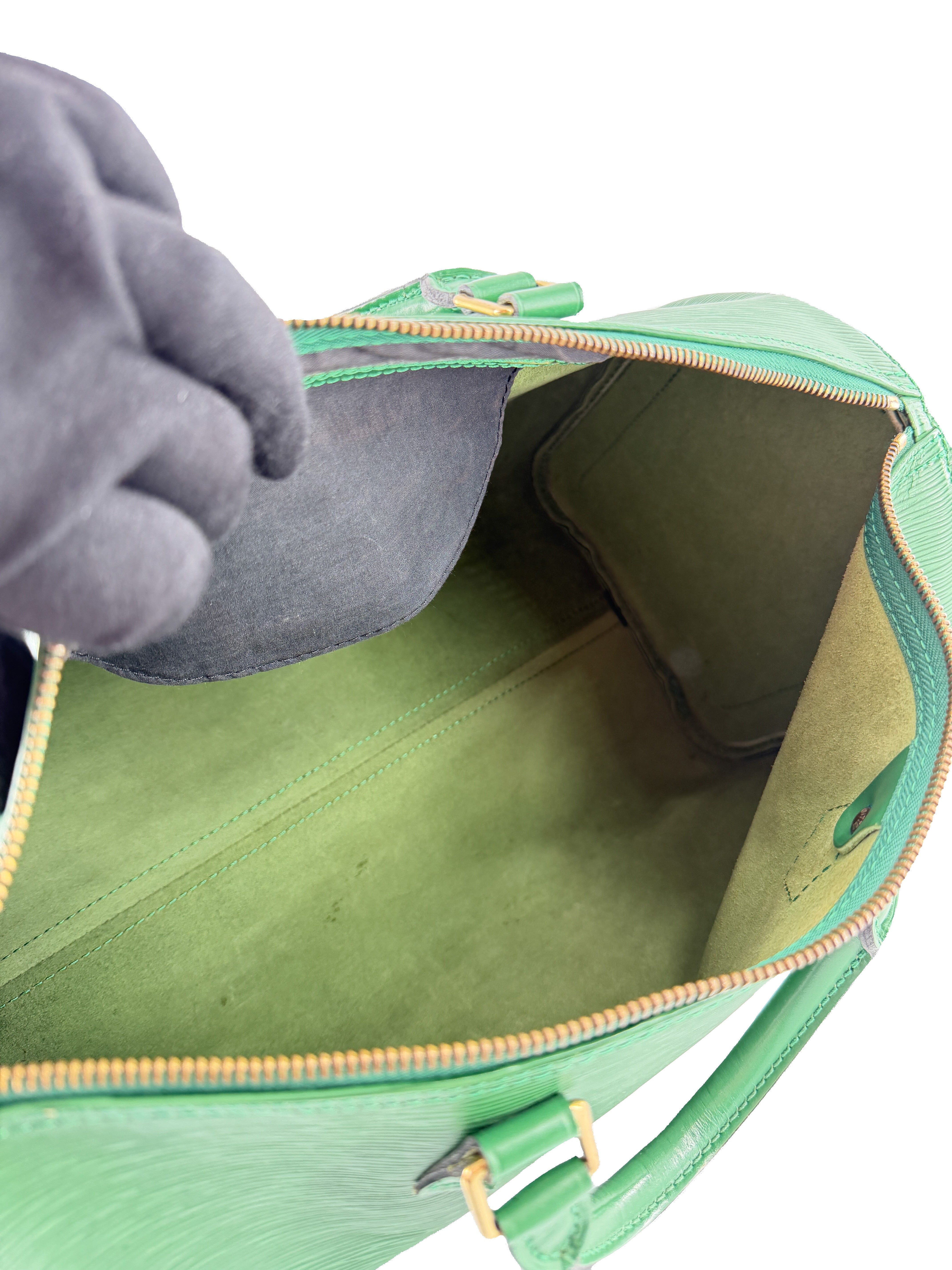 Louis Vuitton borneo green epi Speedy 35 VI0934