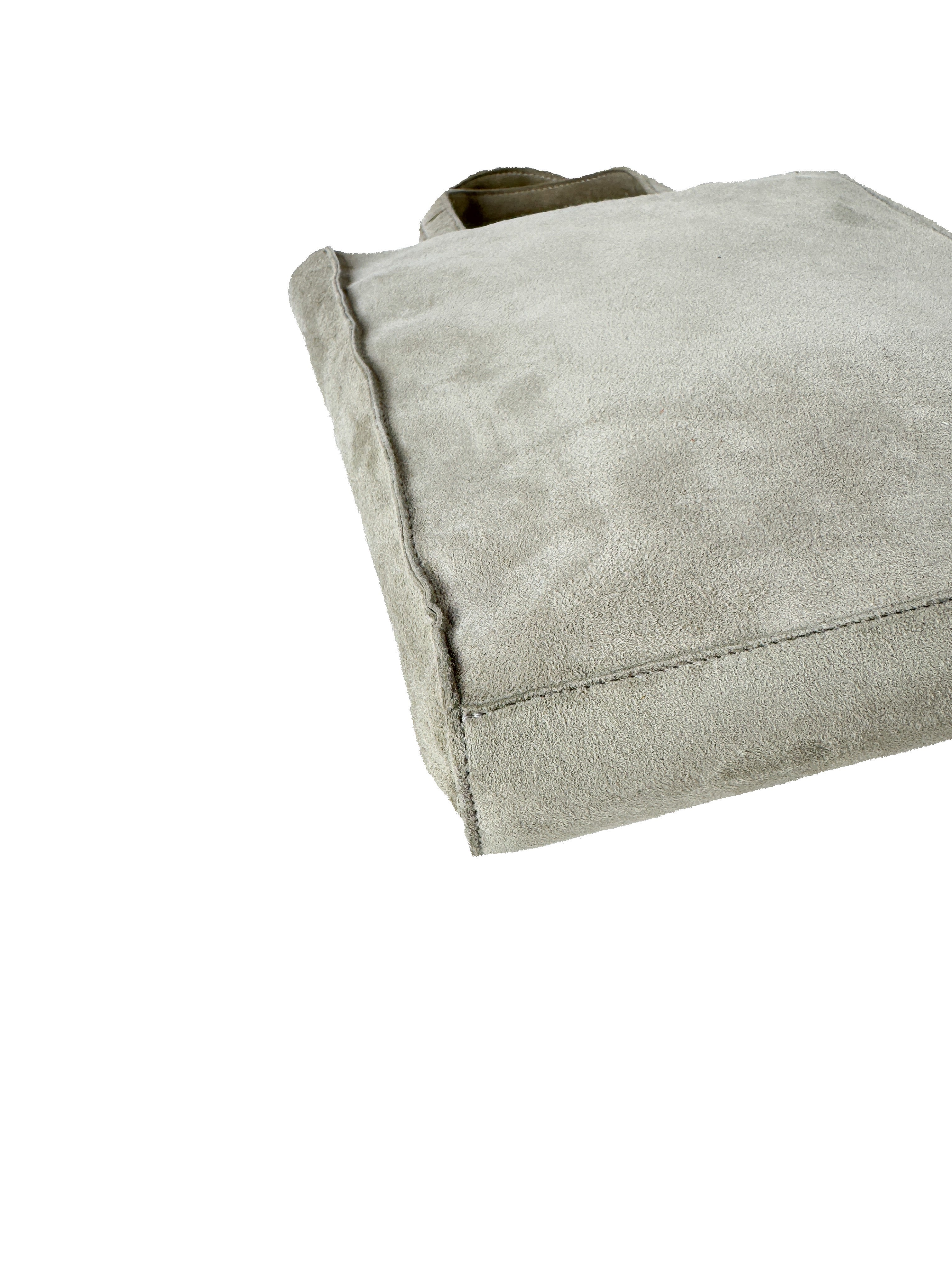 Chanel gray suede fringe mini tote 6212155