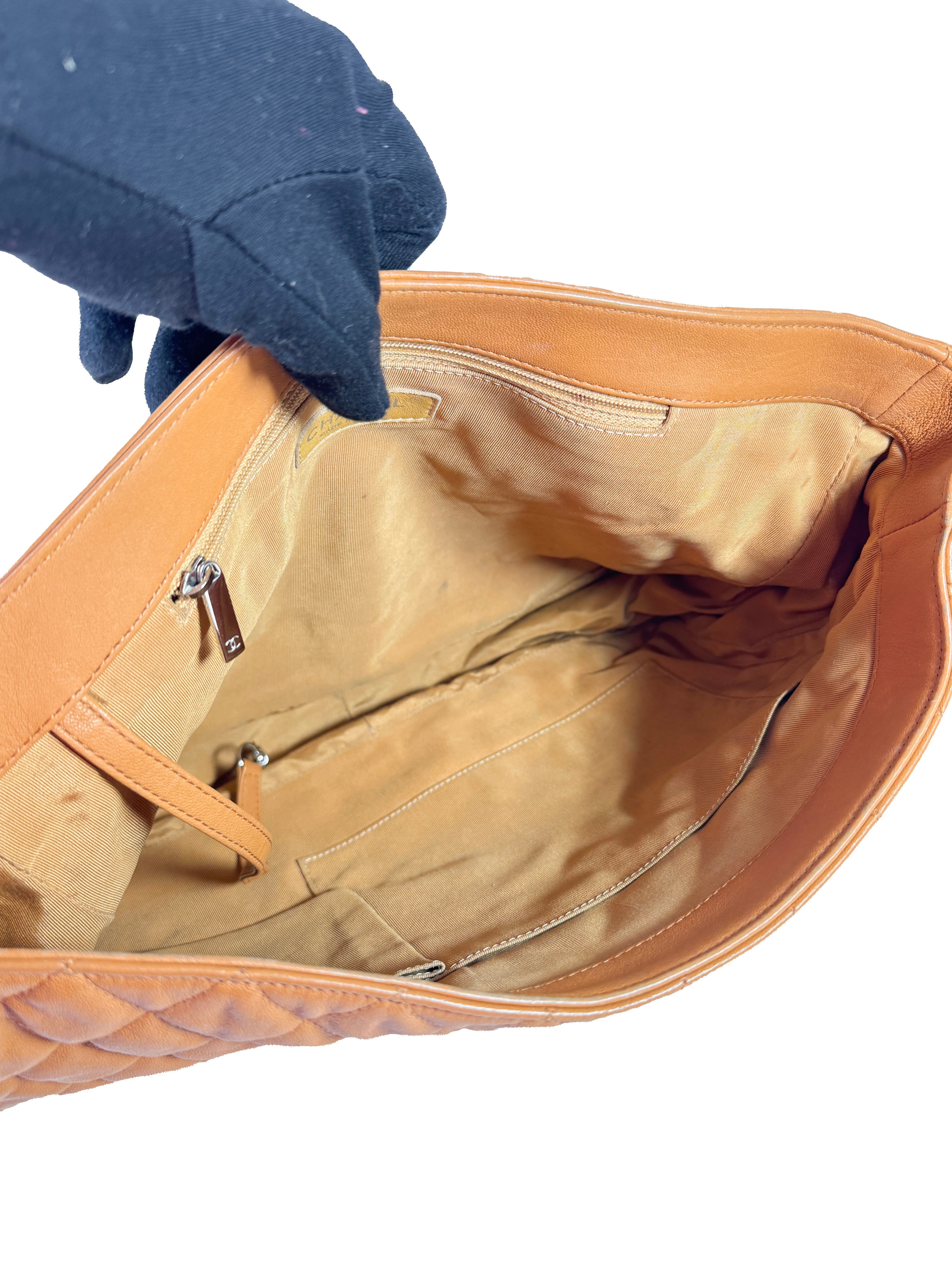 Chanel brown quilted chain around maxi flap shoulder bag 17236173