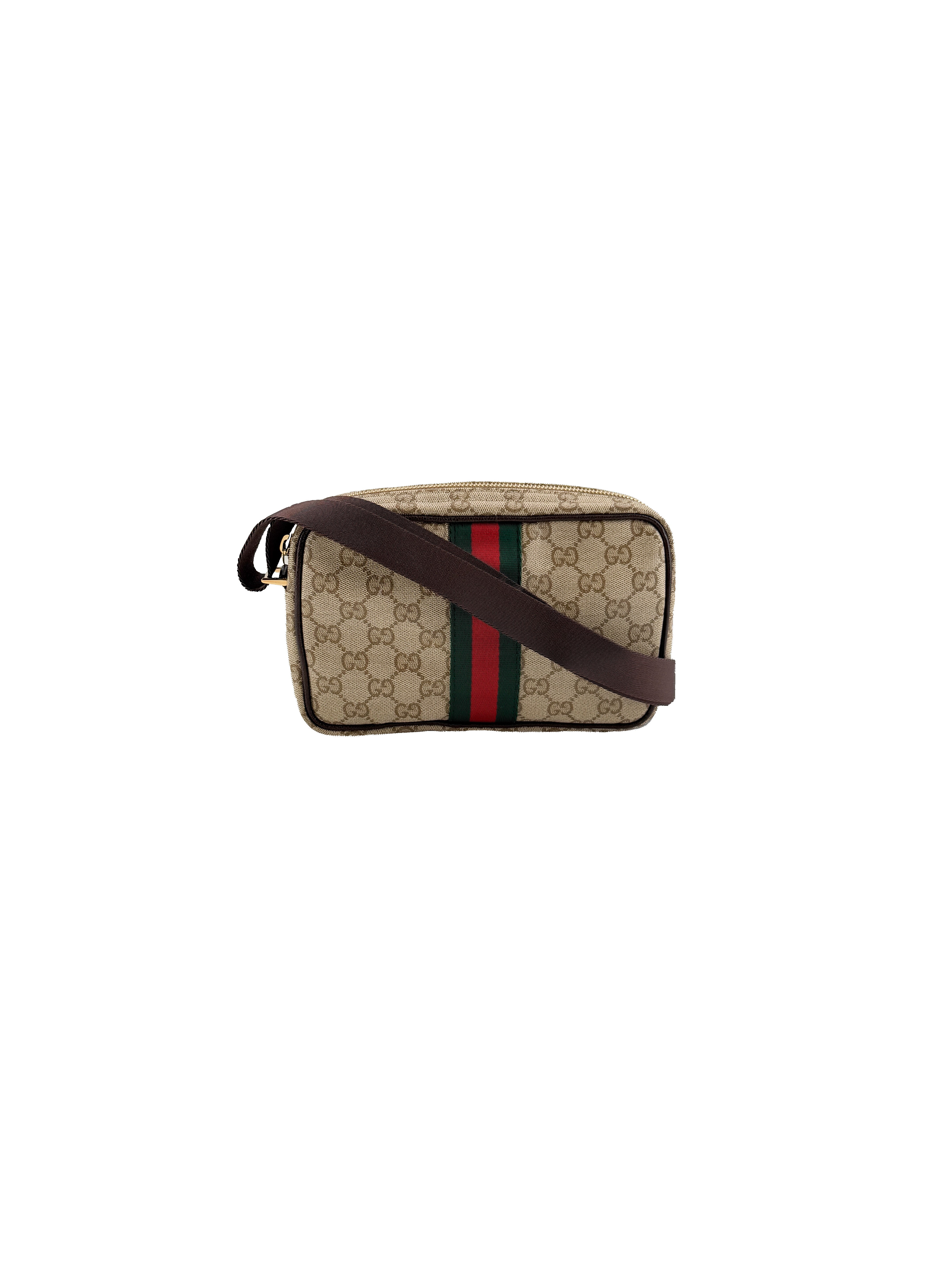 Gucci brown GG mini bag with Web 876391-0416