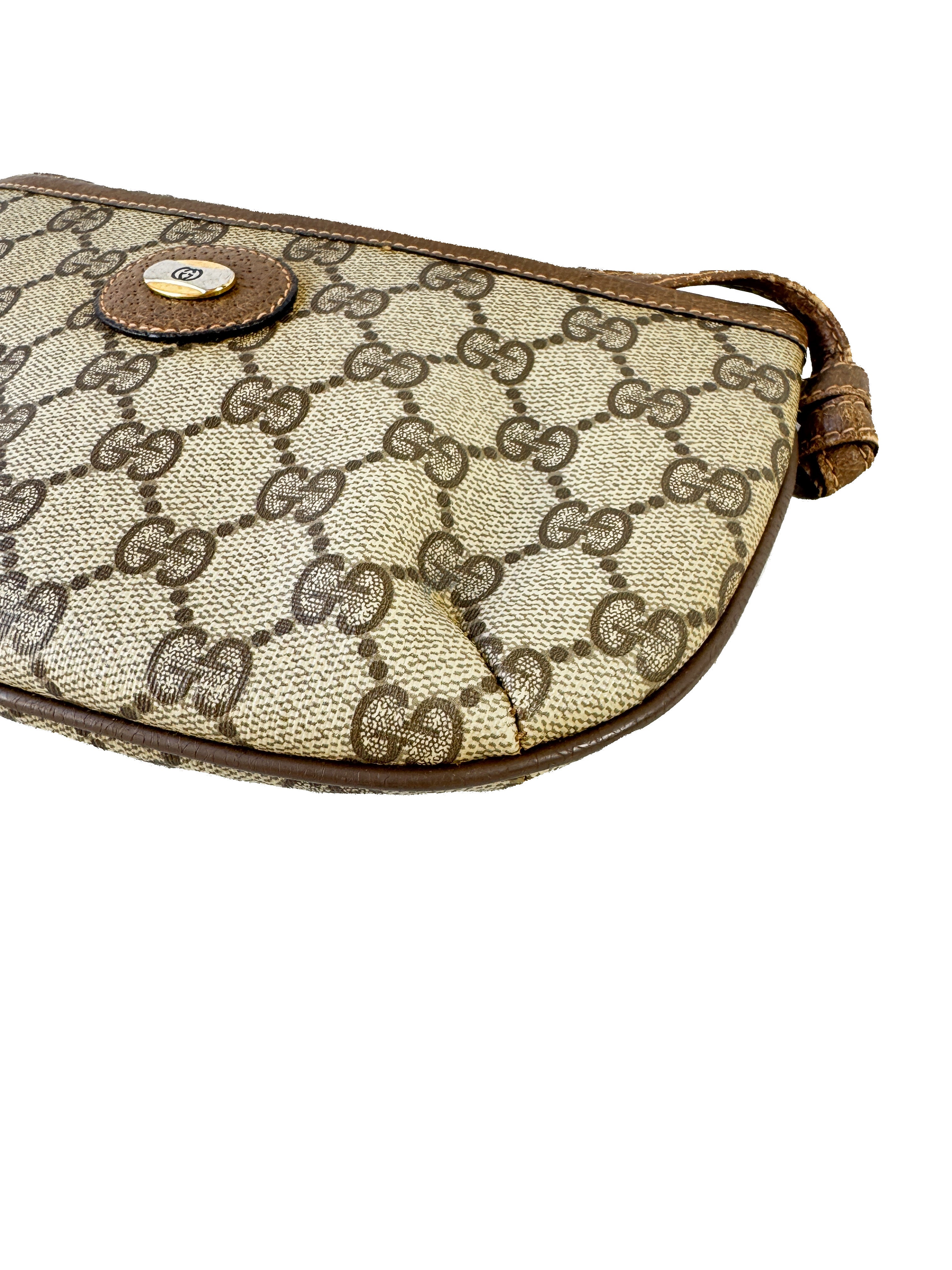 Gucci brown vintage GG crossbody 90402020 (metal logo)