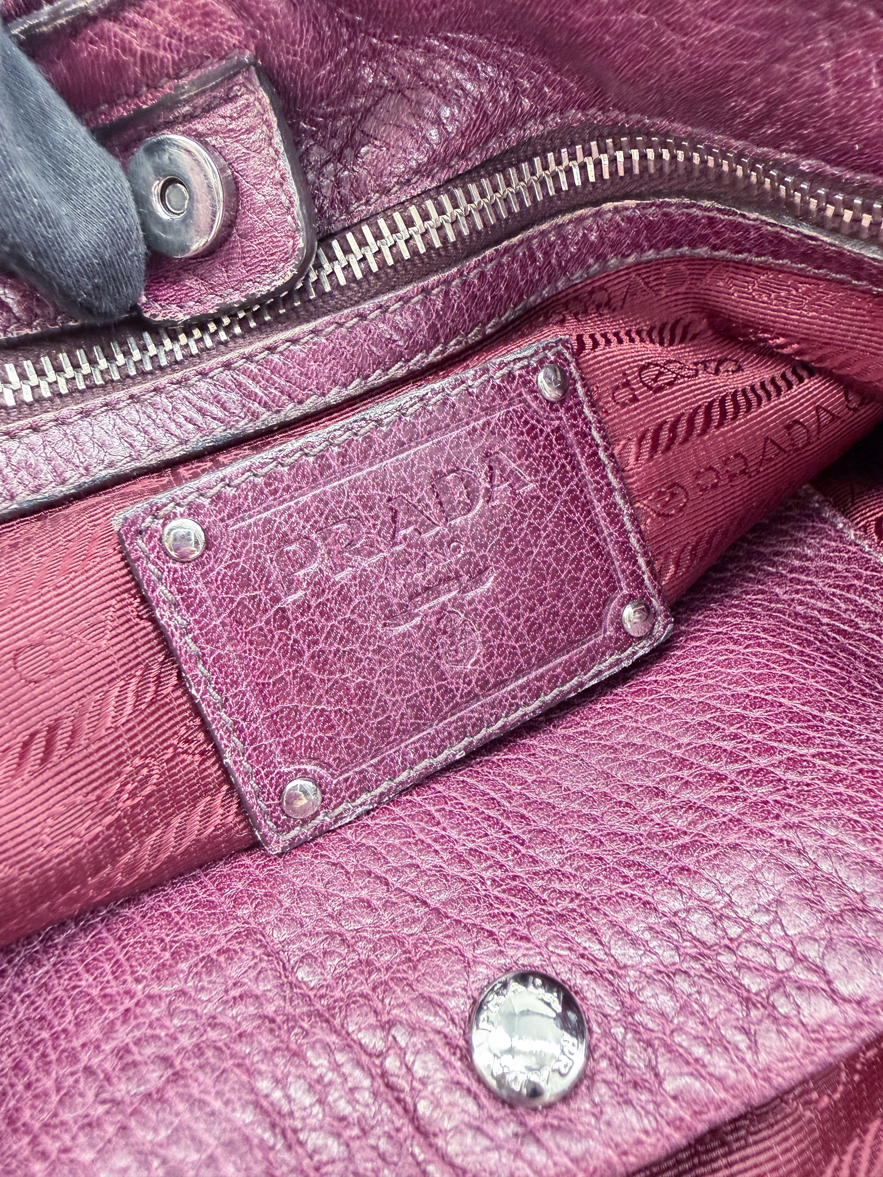 Prada purple Vitello Diano satchel *as is*