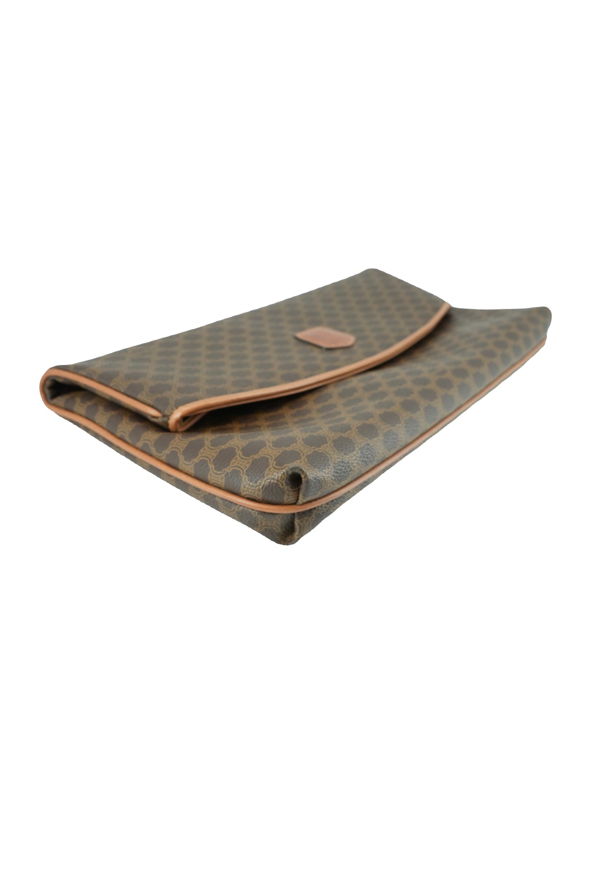 Celine brown Macadame vintage clutch M06