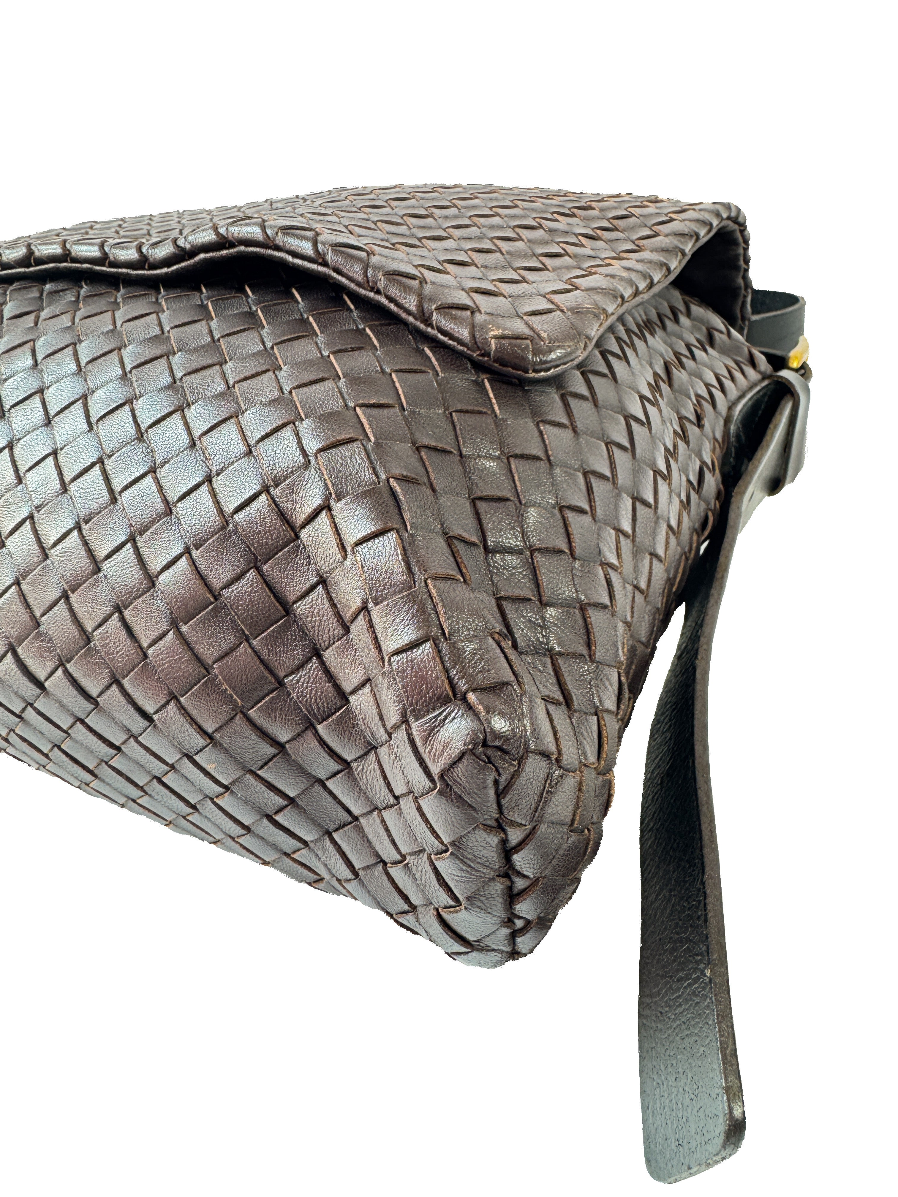 Bottega Veneta brown Intrecciato leather crossbody 163971V77811375