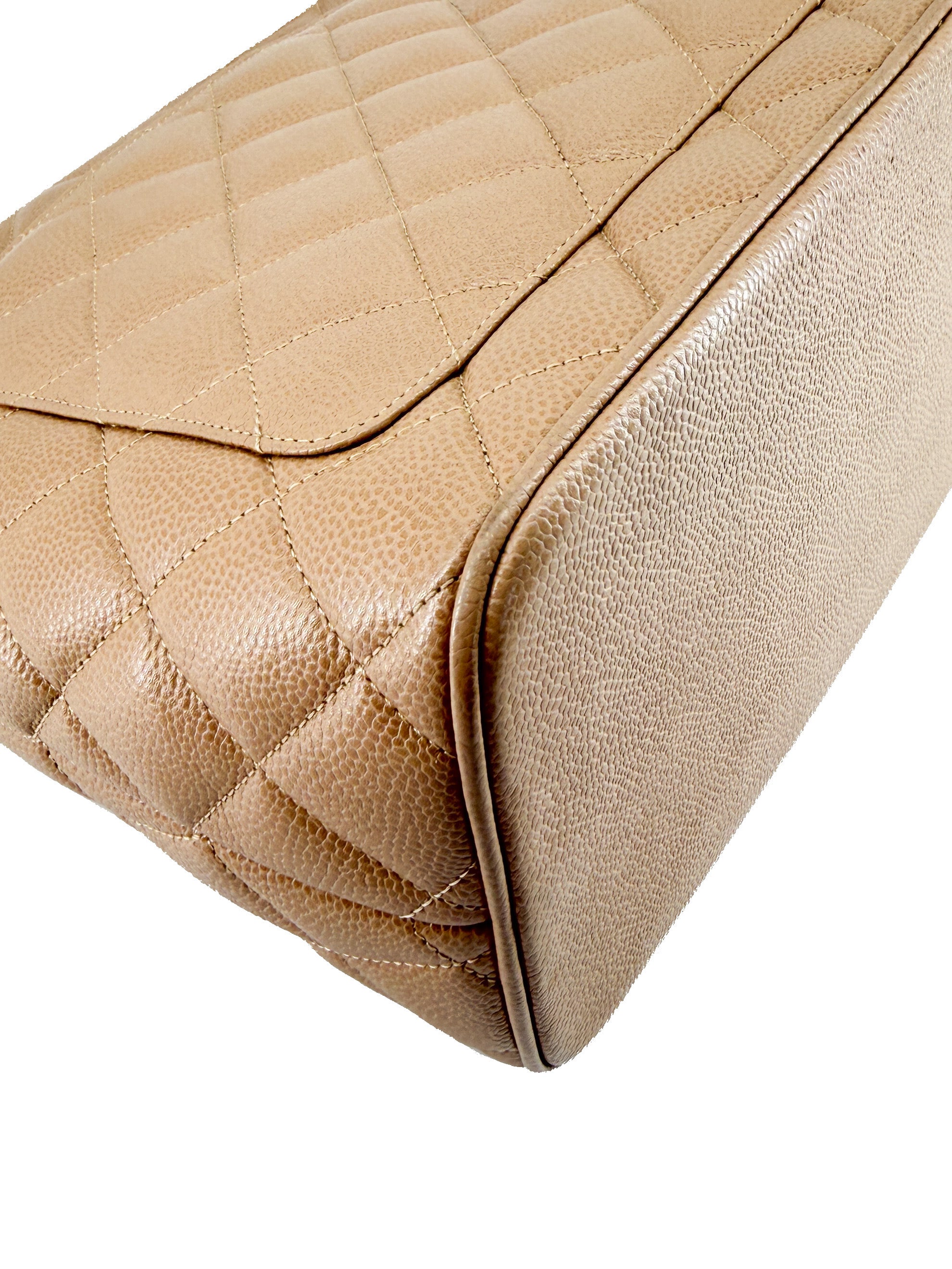 Chanel beige quilted caviar Medallion tote 7891915