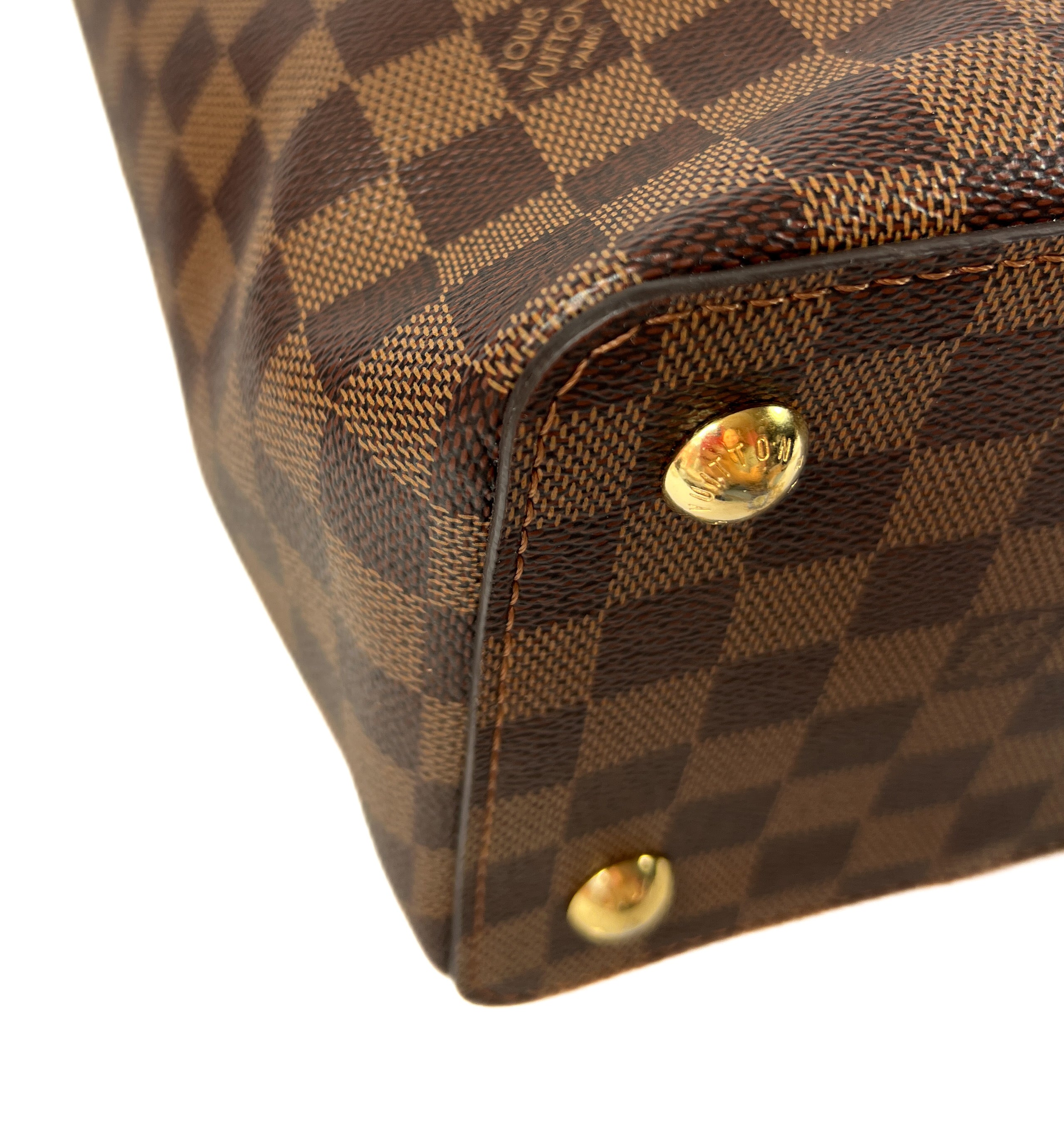 Louis Vuitton black leather damier ebene Jersey tote MM FL2139