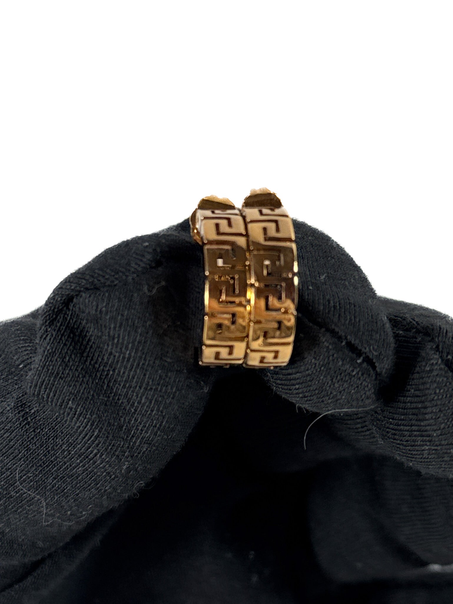 Versace gold tone small Greca small motif earrings retail $320