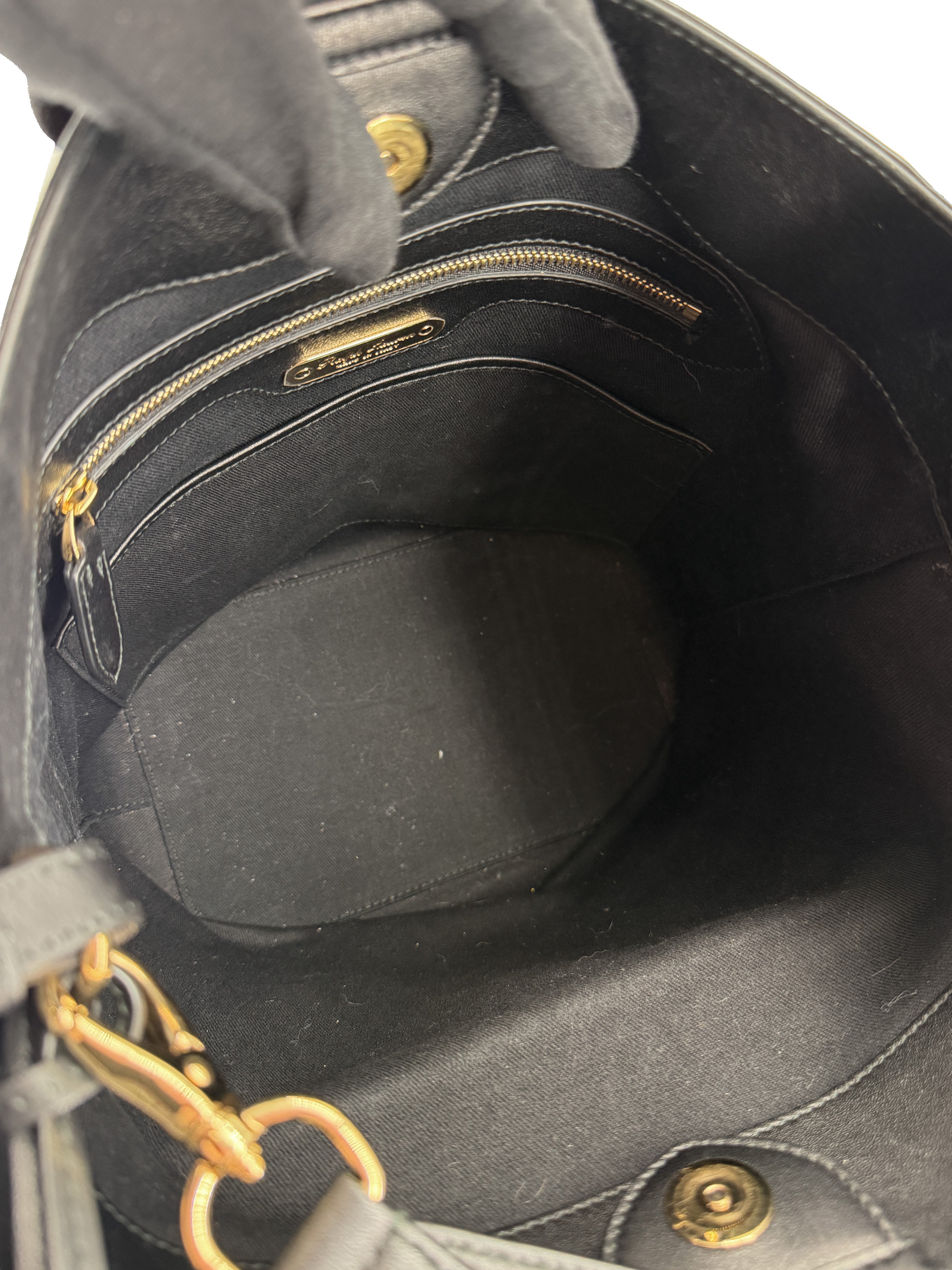 Ralph Lauren black bucket bag with Ricky closure