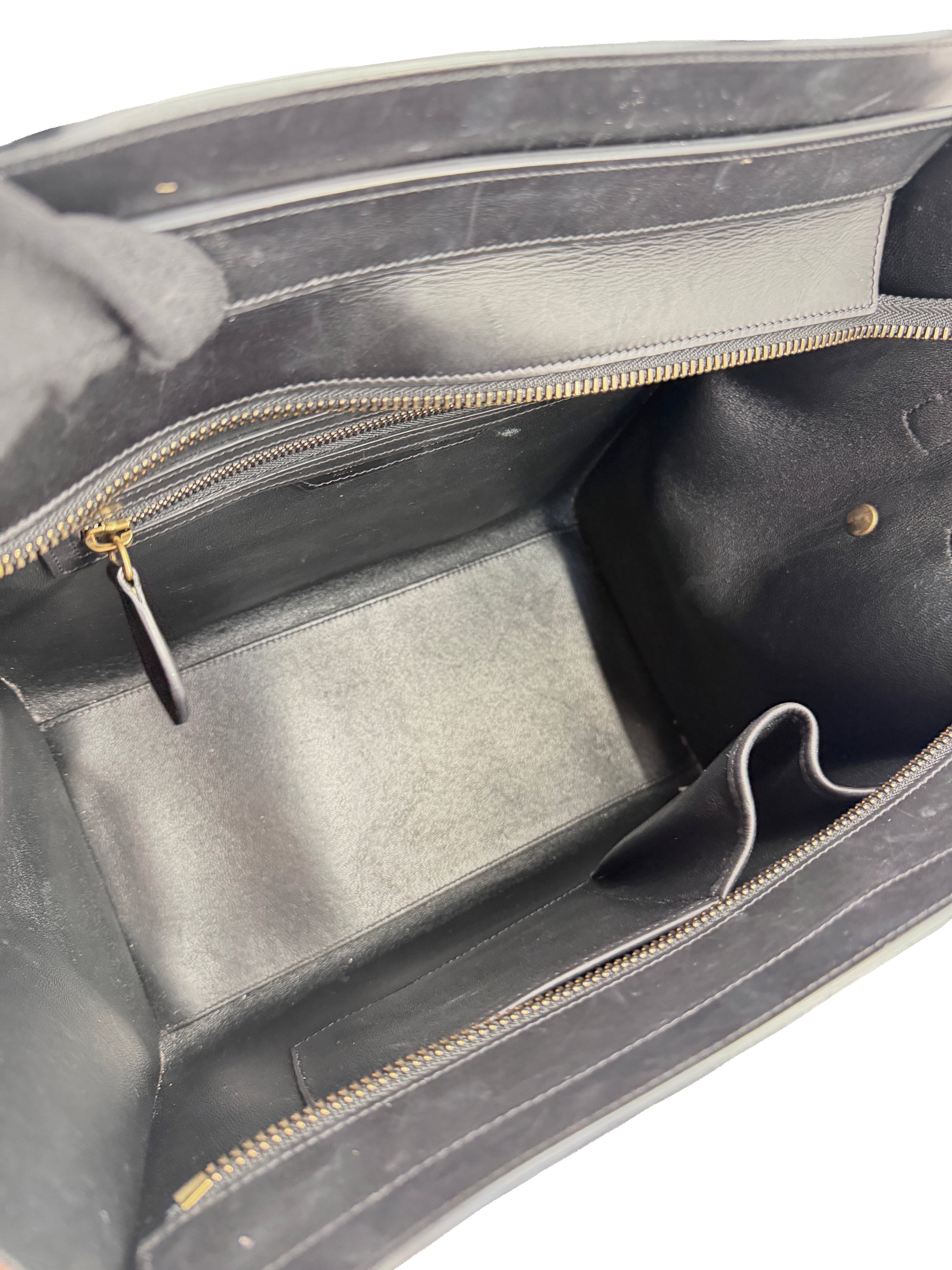 Celine tricolor cream, black, brown luggage mini F-CU-0144