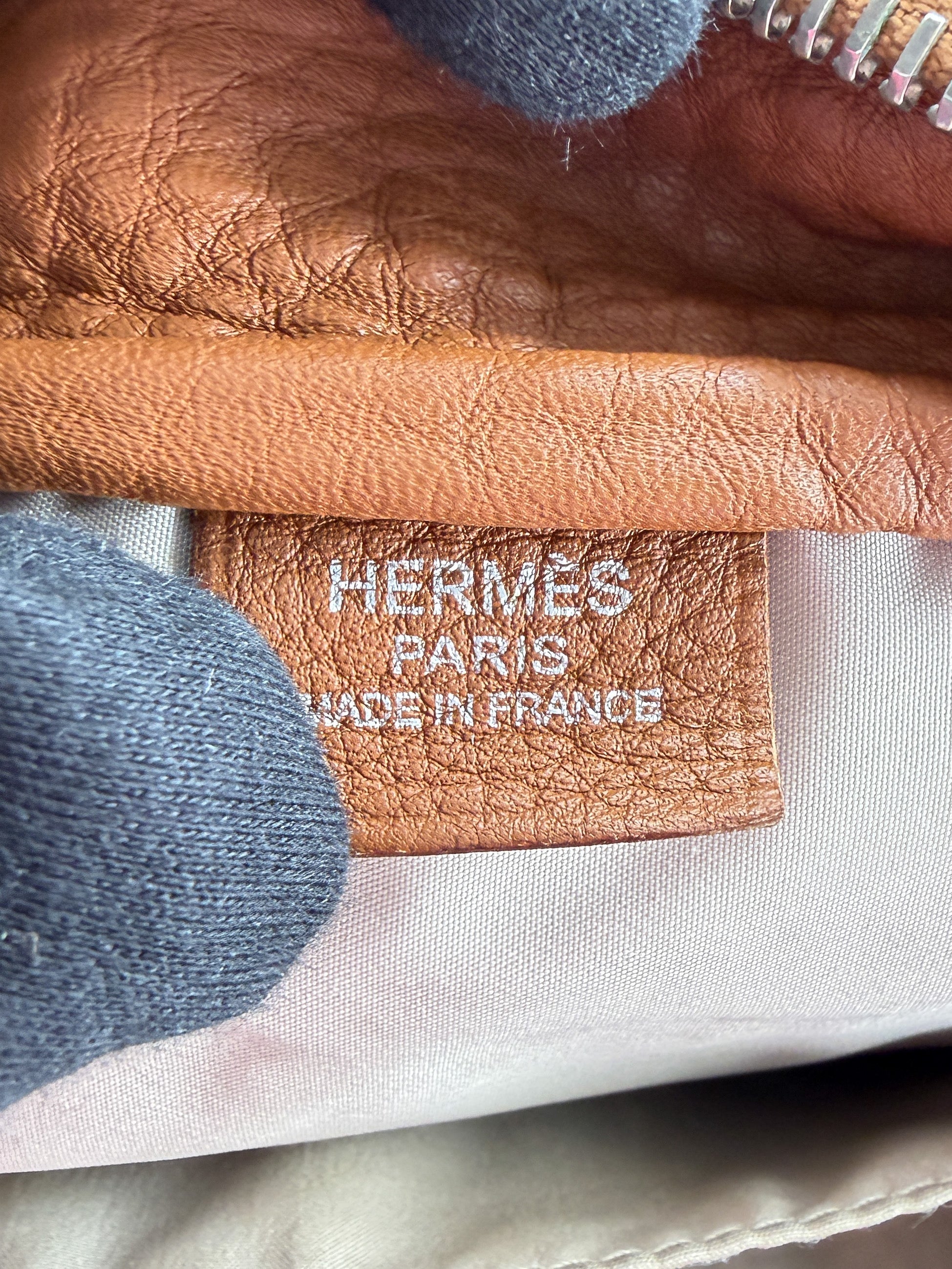 Hermès brown leather Victoria pouch square L