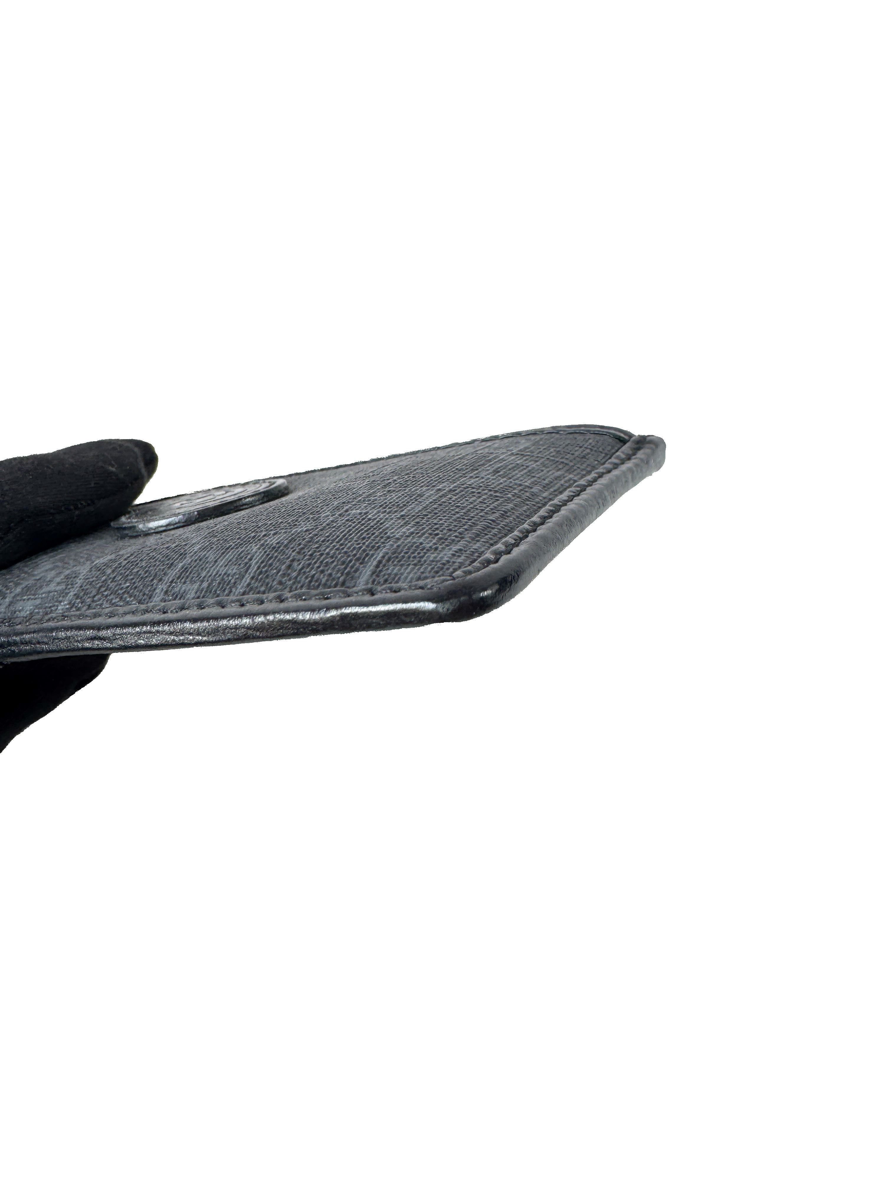 Gucci GG Supreme Monogram Azalea Calfskin Retro Interlocking G Coin Case Card Holder Black 697717.496085