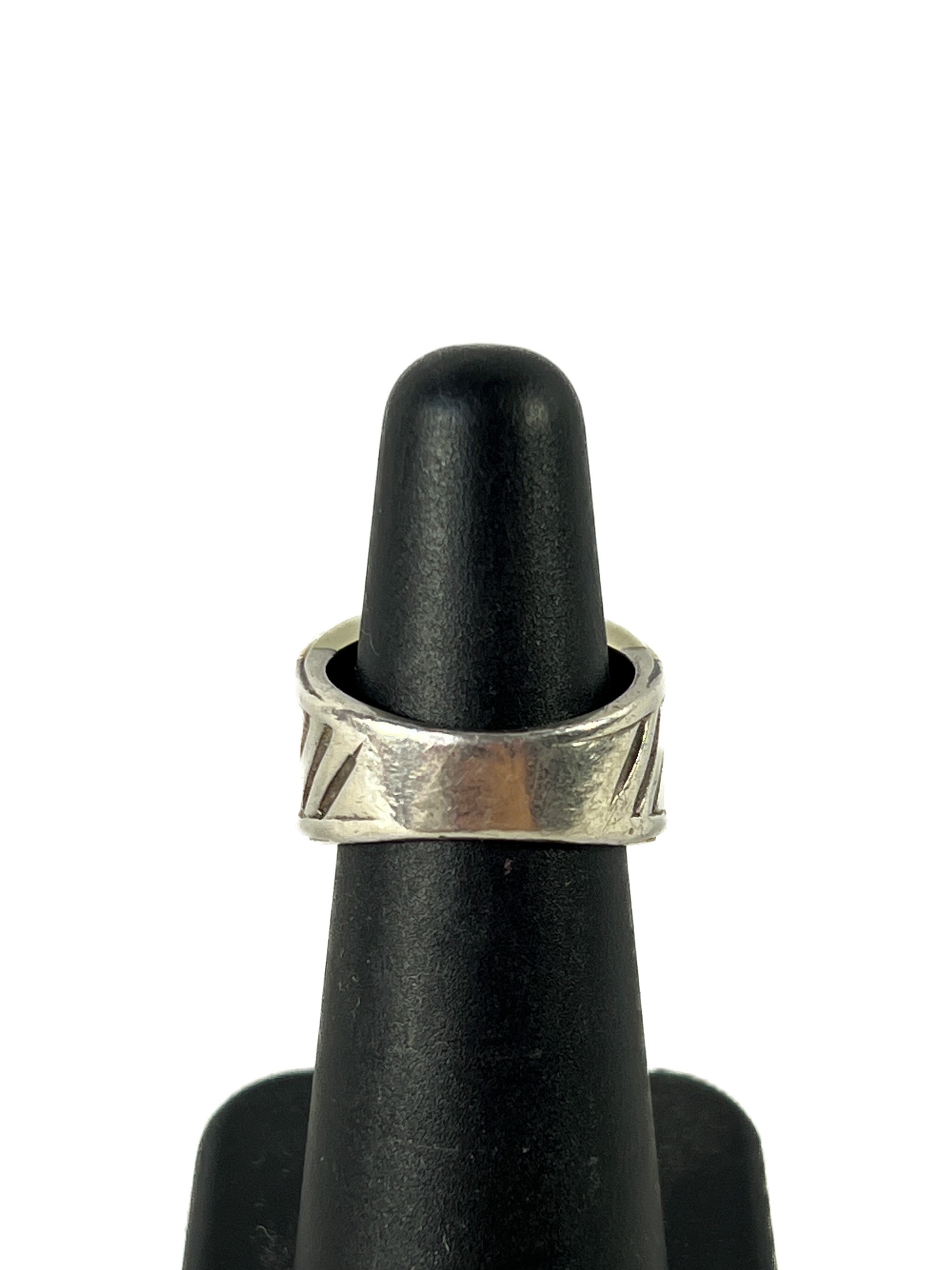David Yurman sterling silver & gold cigar band ring