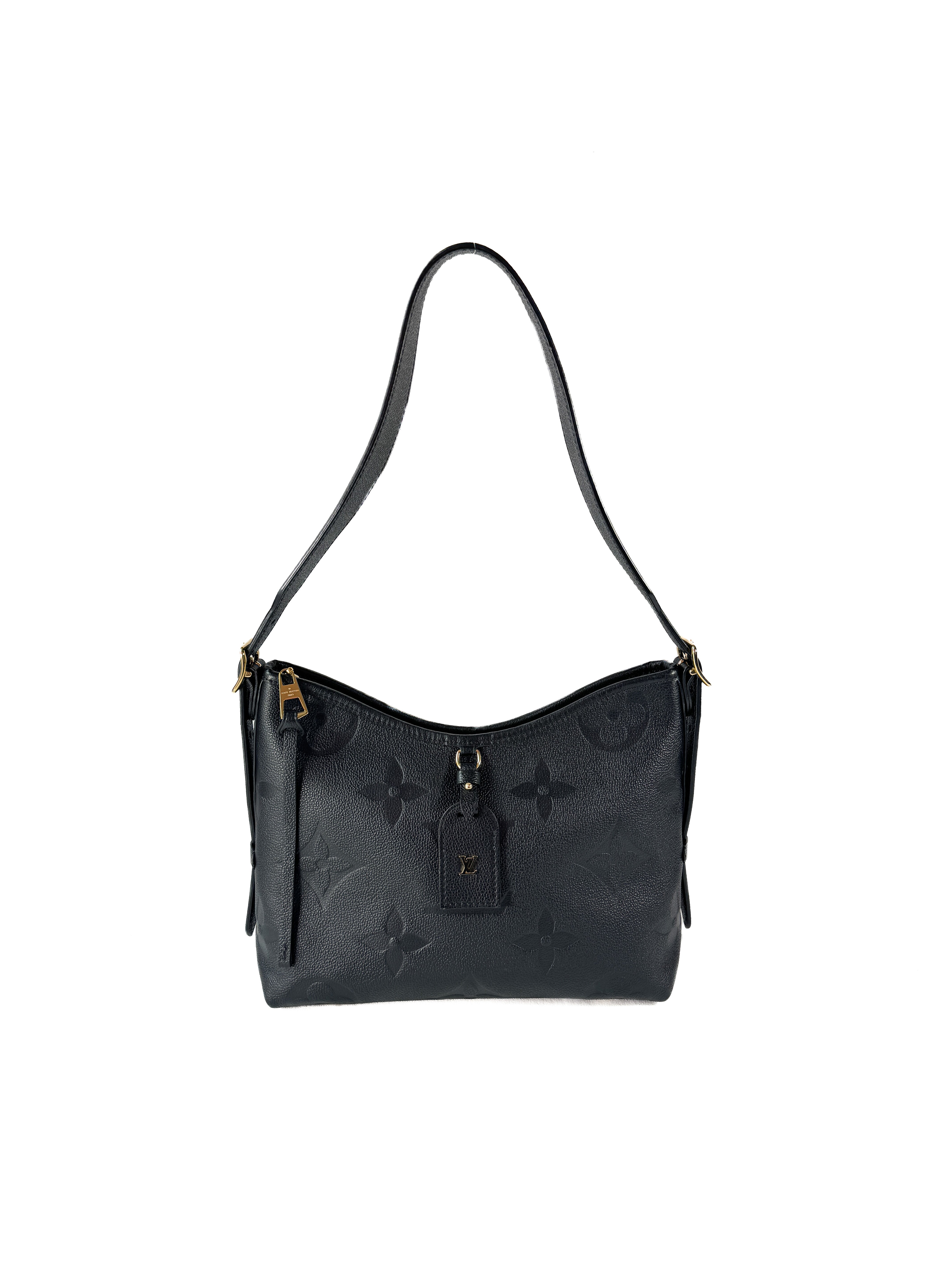 Louis Vuitton black empreinte Giant monogram carryall hobo PM NFC