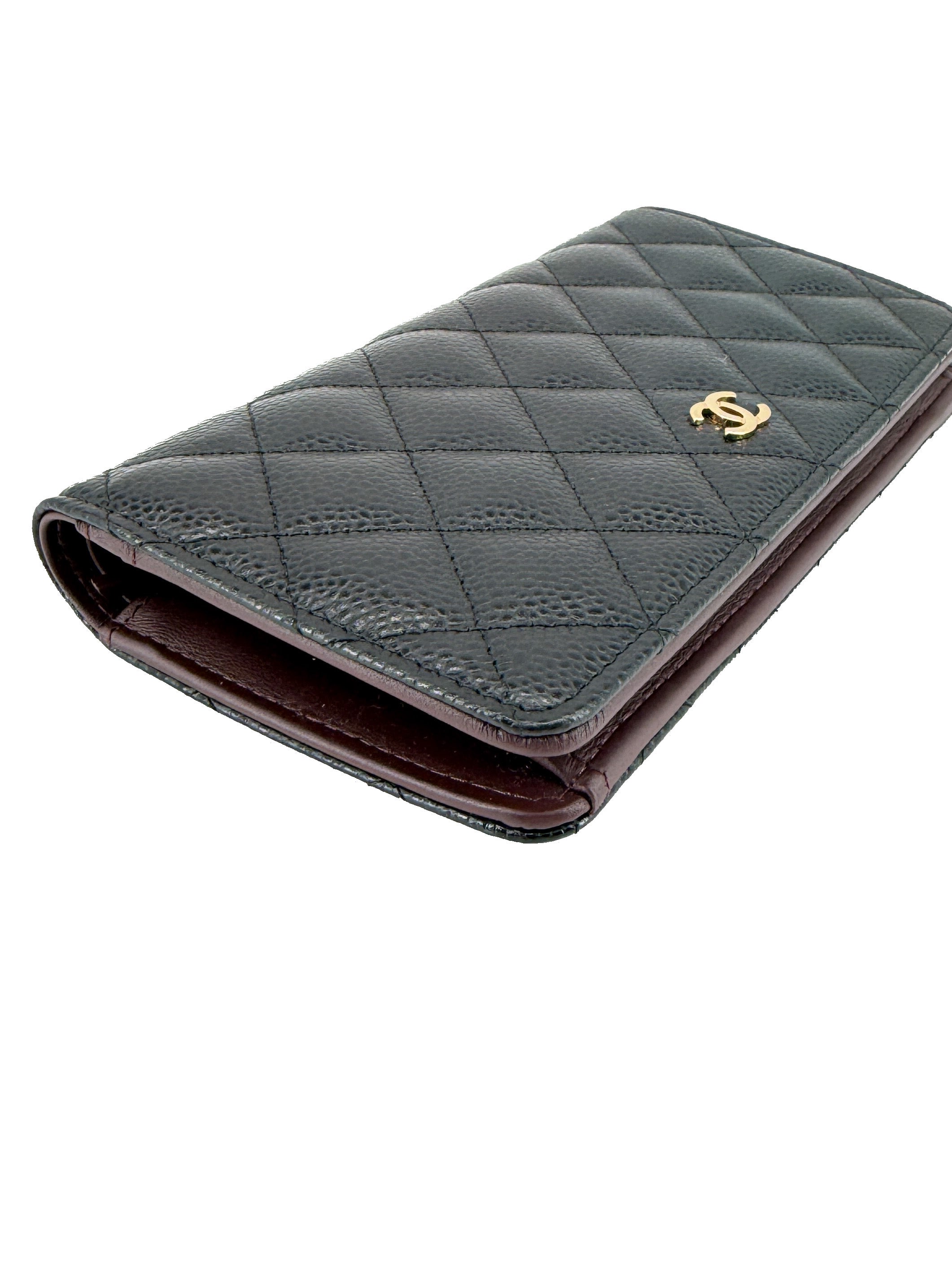 Chanel black caviar long wallet 25273709
