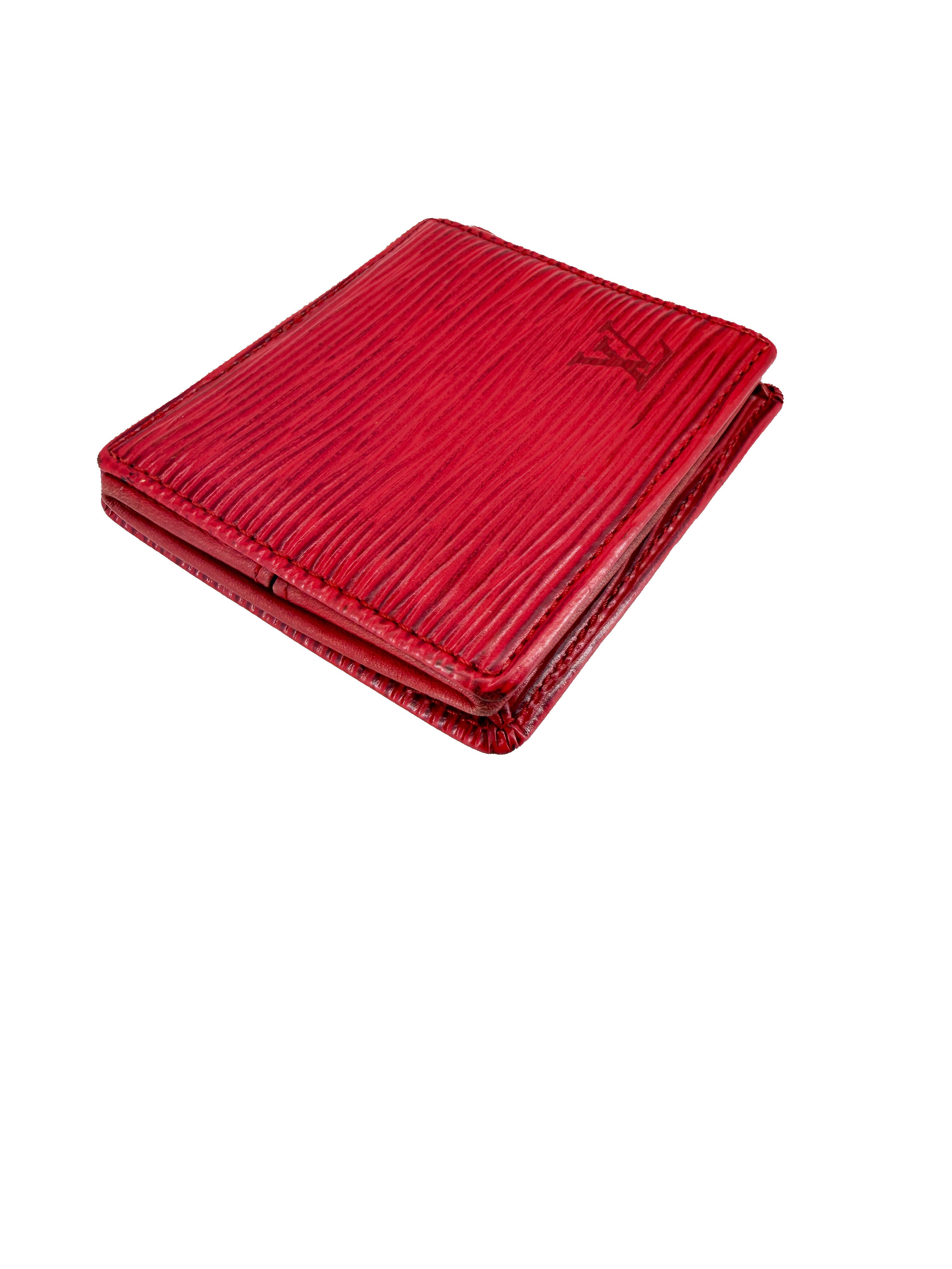 Louis Vuitton red epi leather coin pouch MI0985