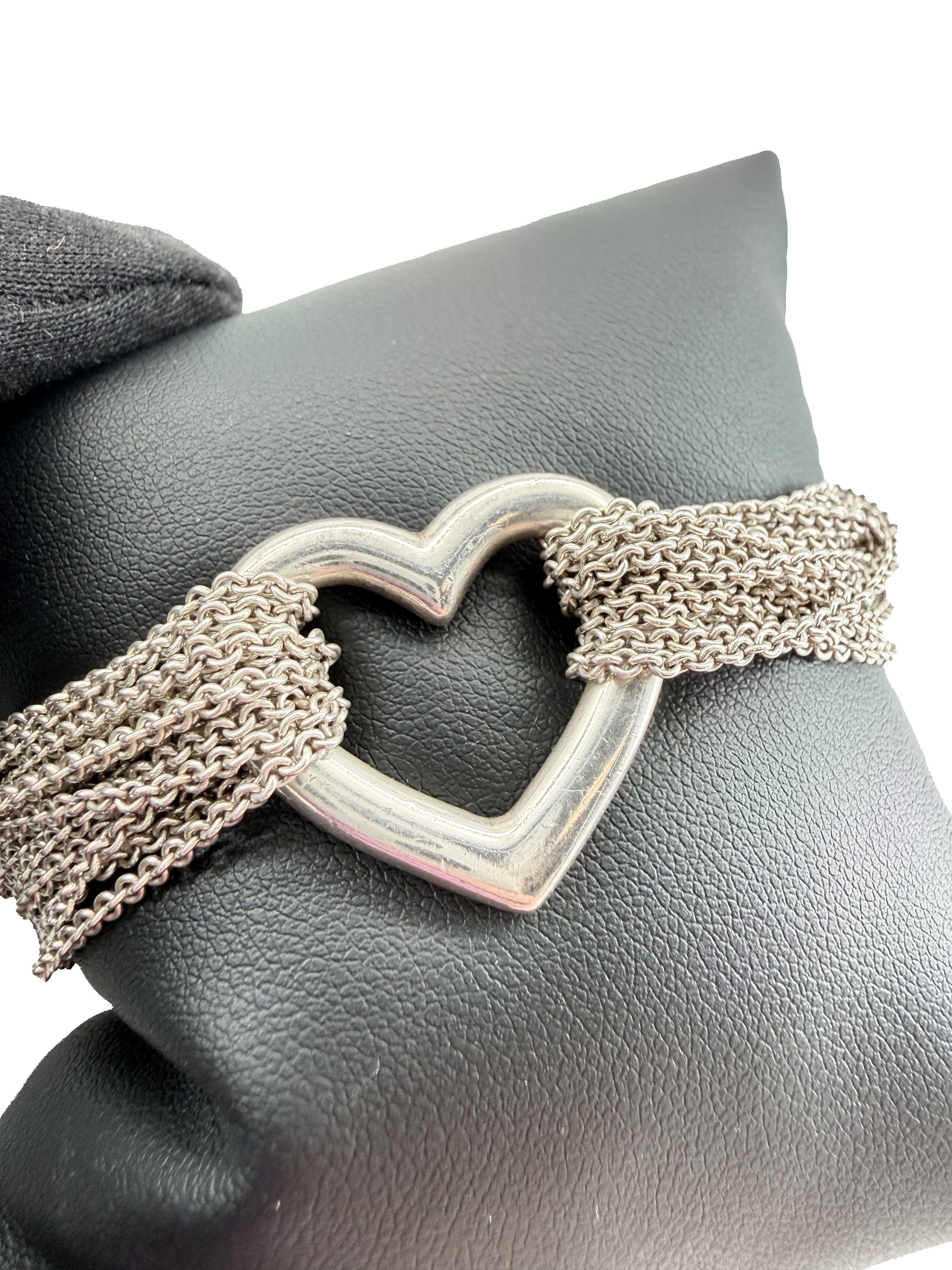 Tiffany & Co silver mesh heart toggle bracelet